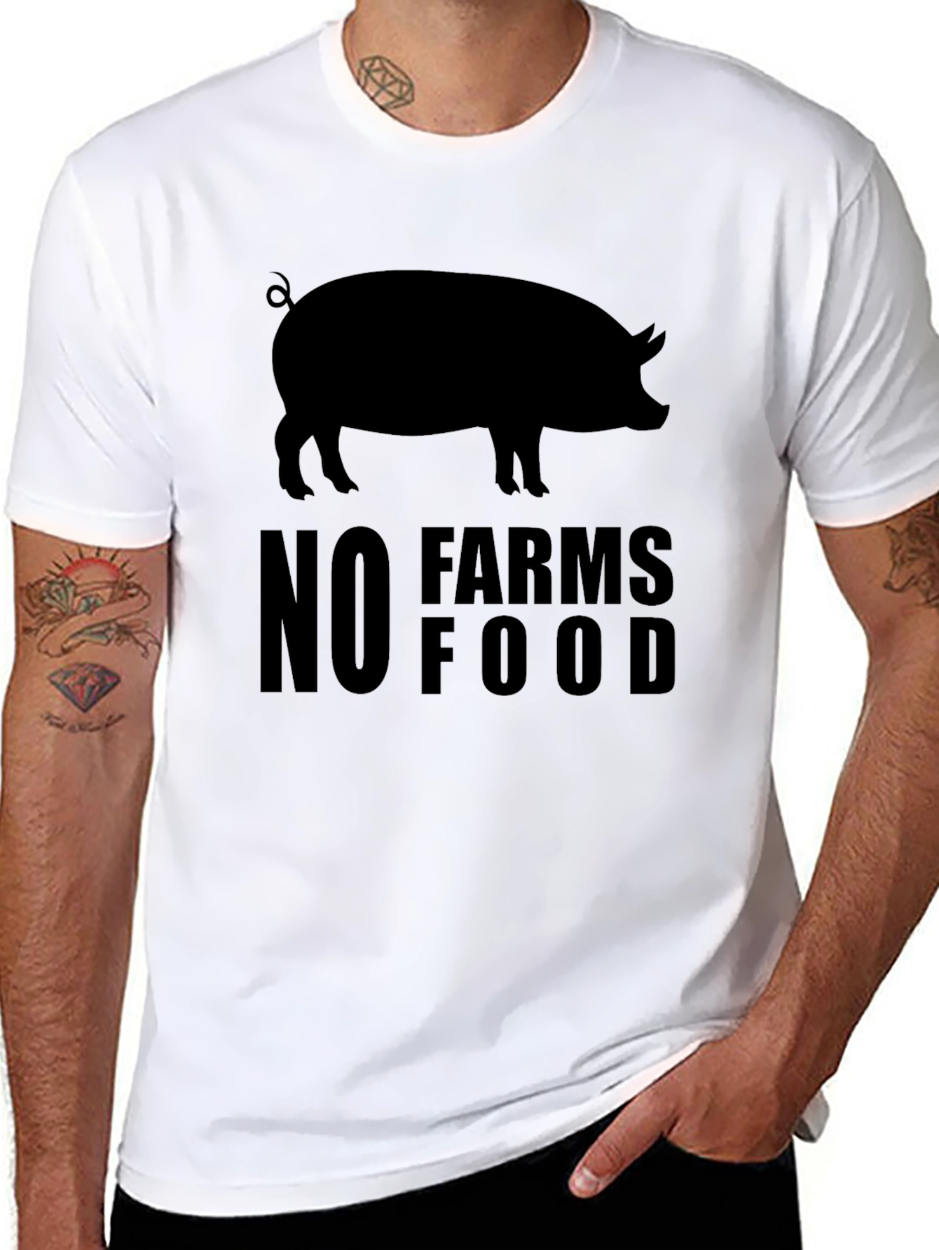 No Farms No Food Pig T-Shirt