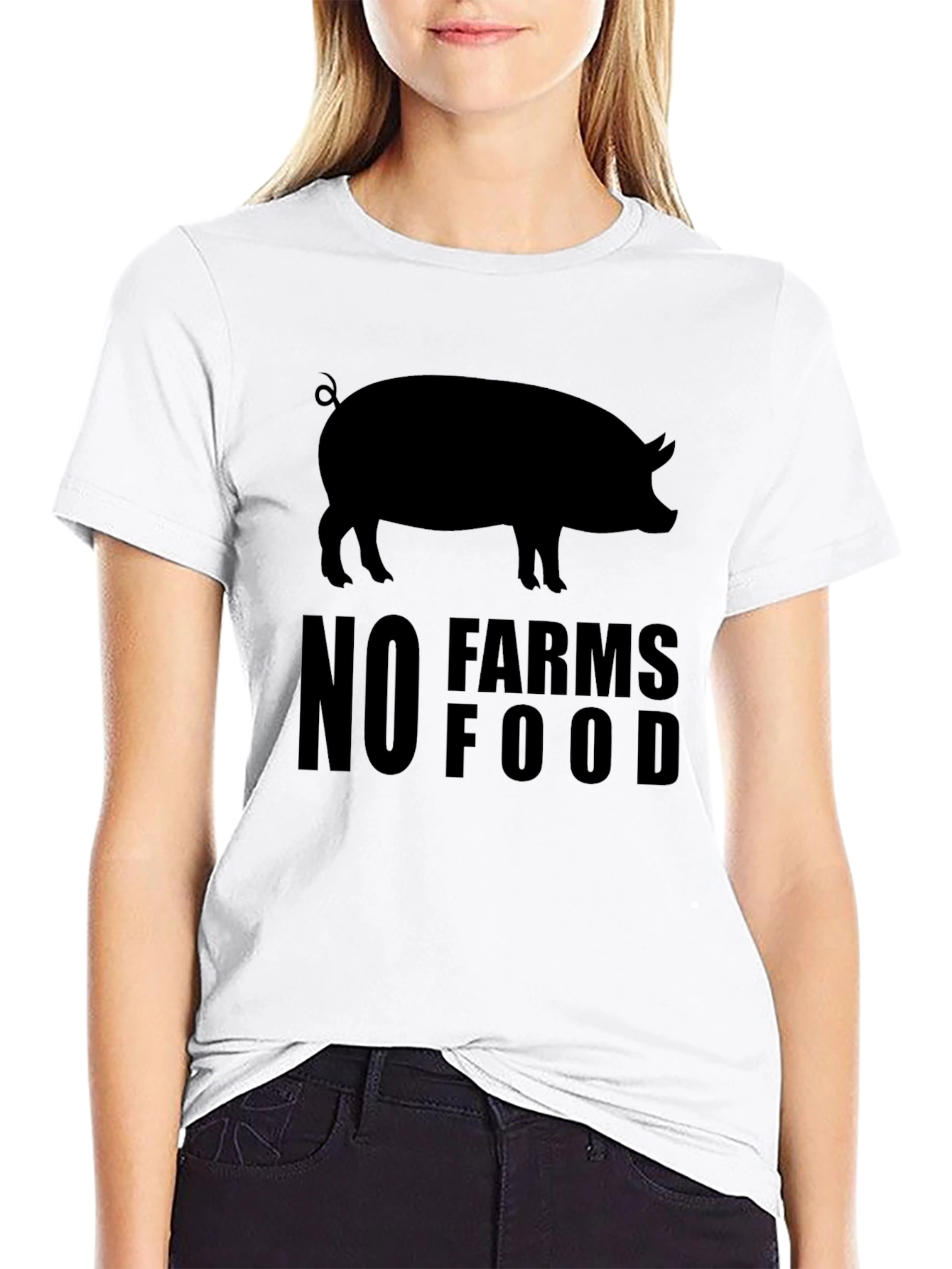 No Farms No Food Pig T-Shirt