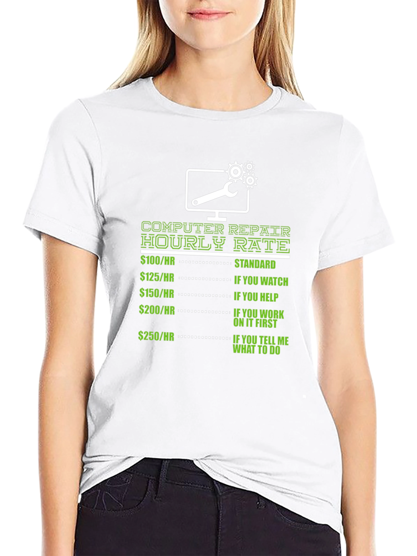 Computer Repair Hourly Rate Graphic T-Shirt