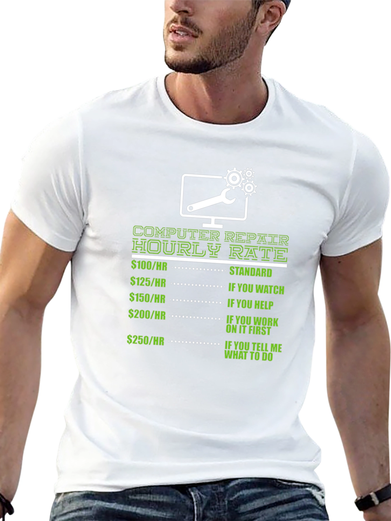 Computer Repair Hourly Rate Graphic T-Shirt