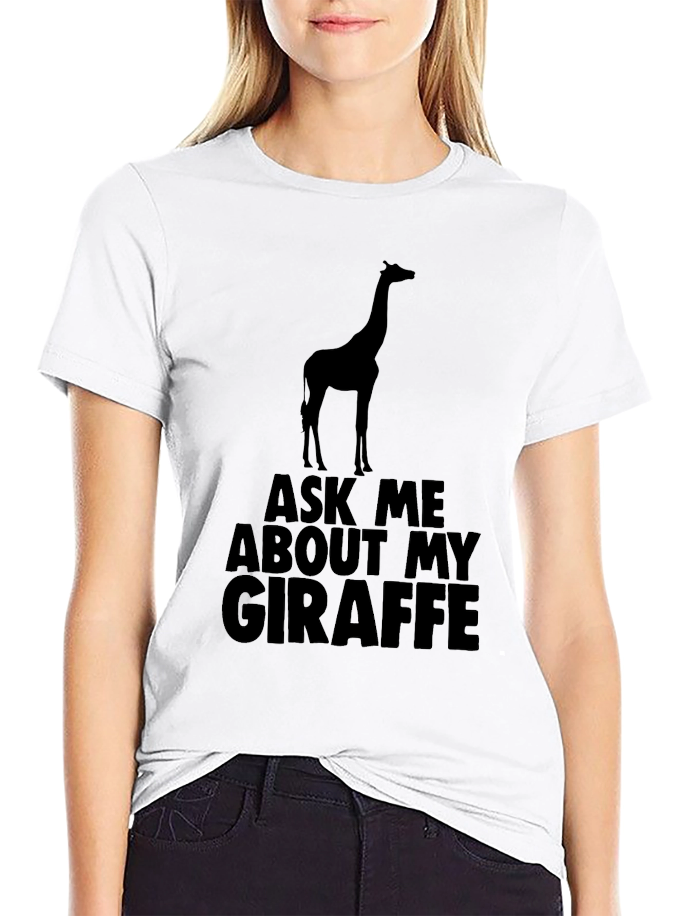 Ask Me About My Giraffe T-Shirt - Black