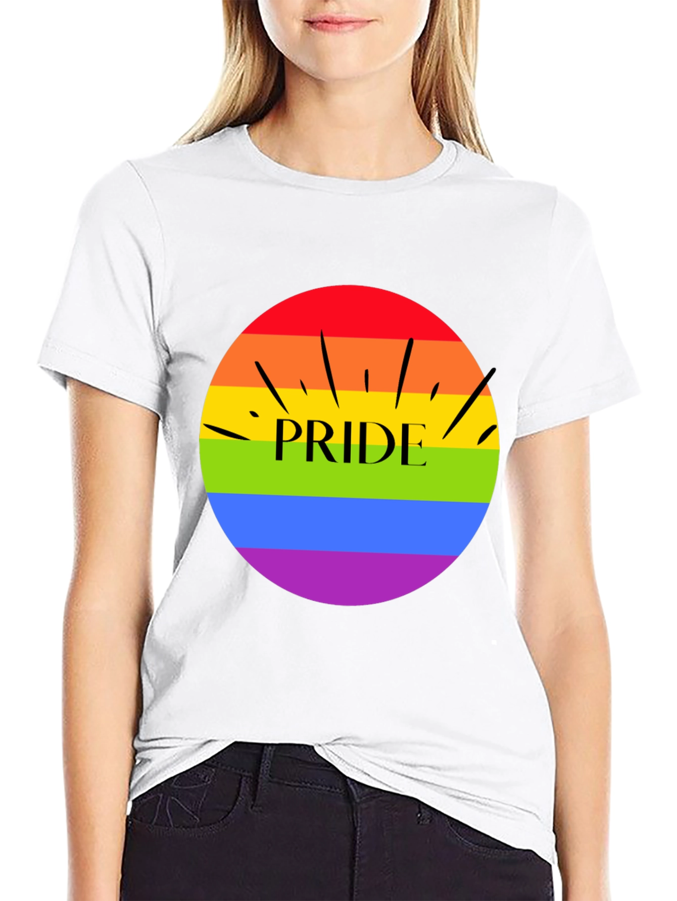 Pride T-Shirt - Rainbow Circle Design