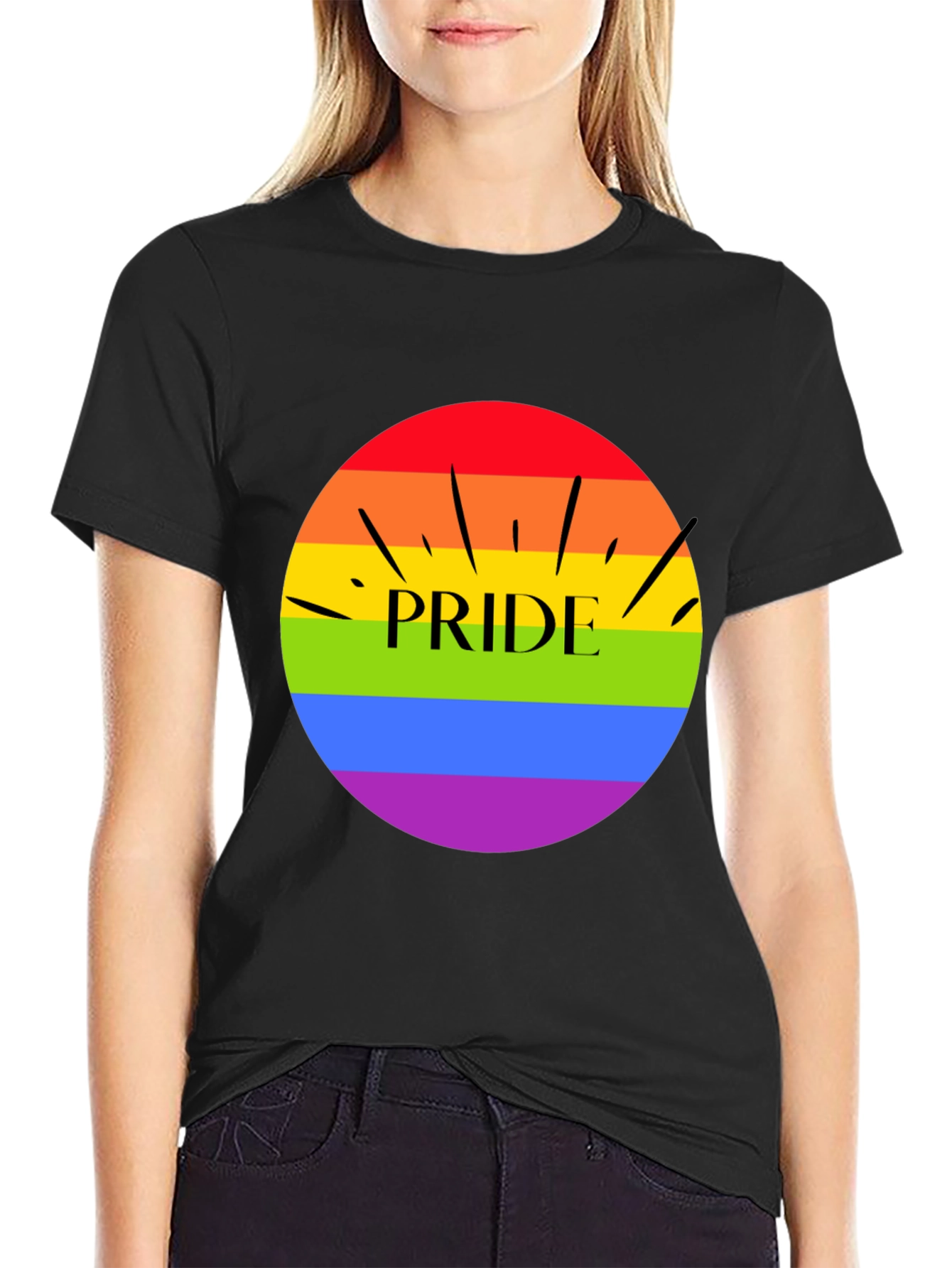 Pride T-Shirt - Rainbow Circle Design