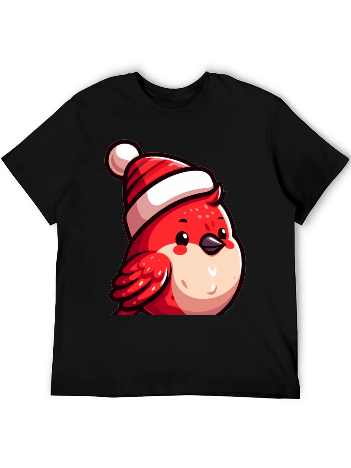 Festive Bird Tee - Red Robin with Santa Hat