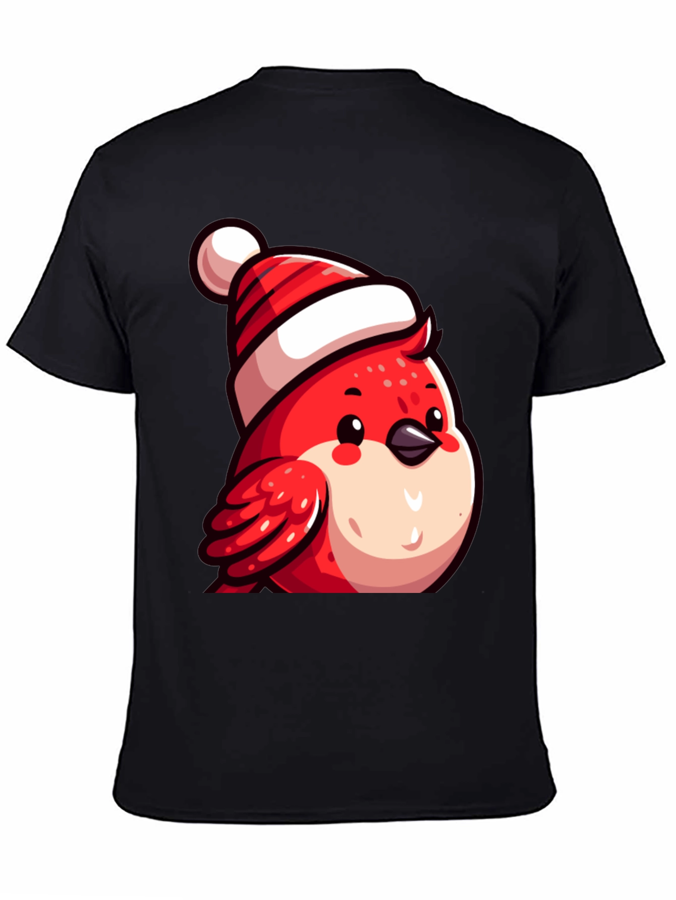 Festive Bird Tee - Red Robin with Santa Hat