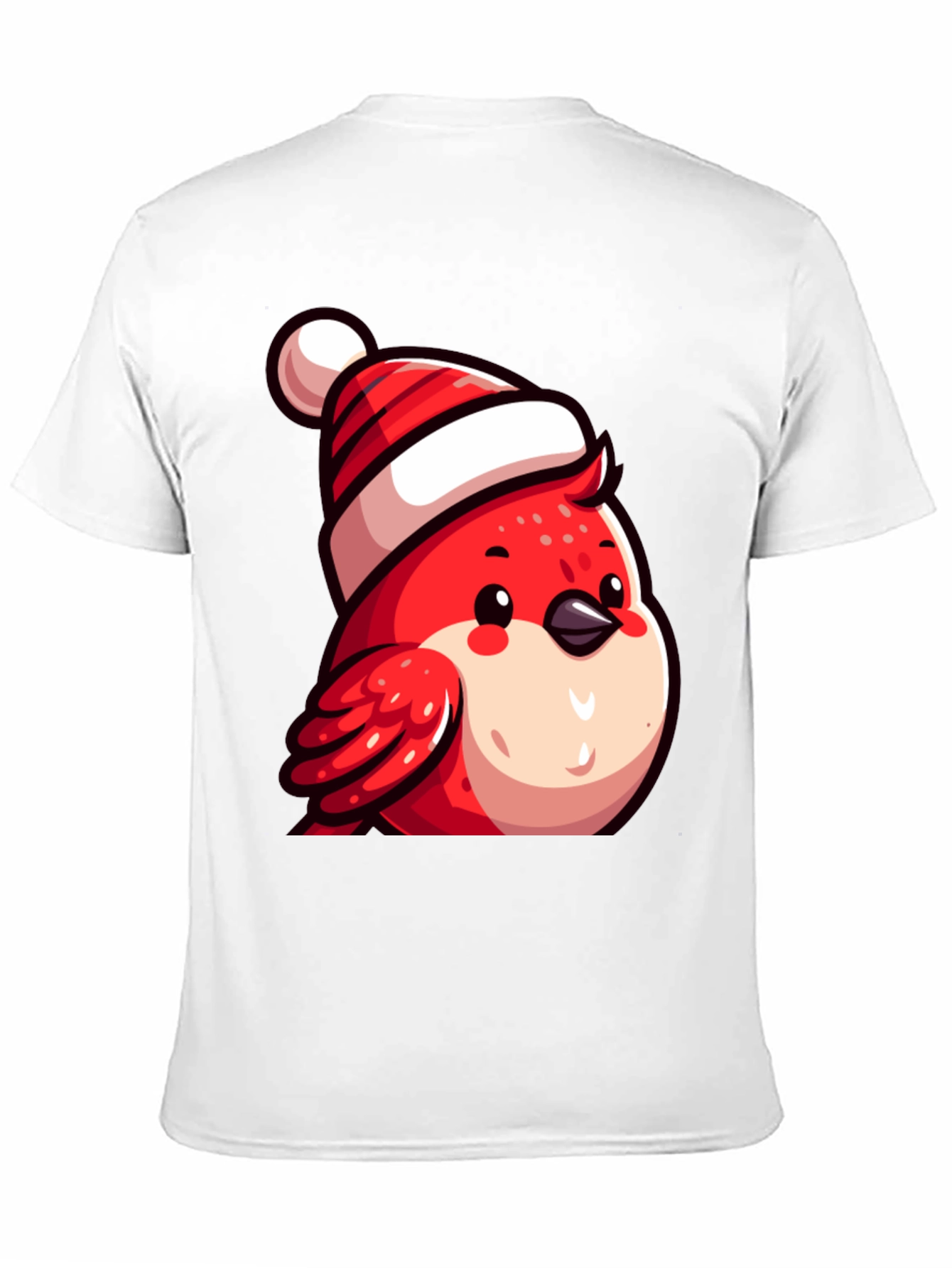 Festive Bird Tee - Red Robin with Santa Hat