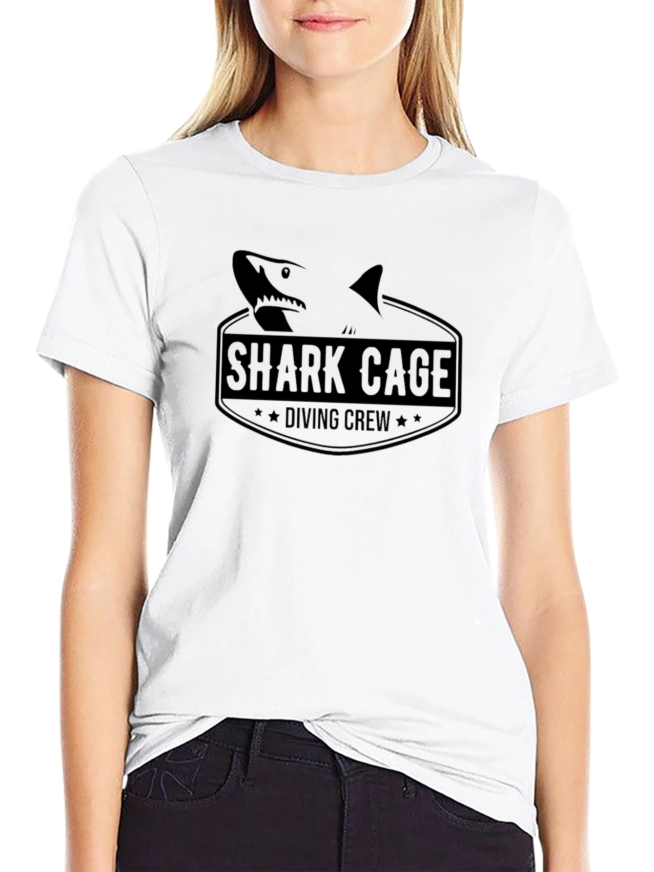 Shark Cage Diving Crew Black T-Shirt