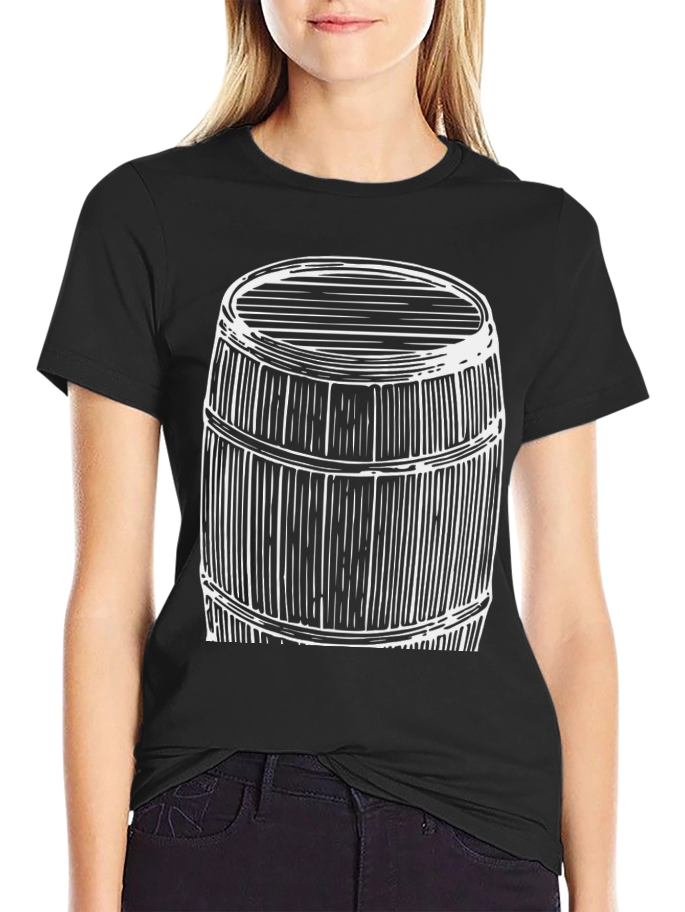 Barrel Graphic Black T-Shirt for Men