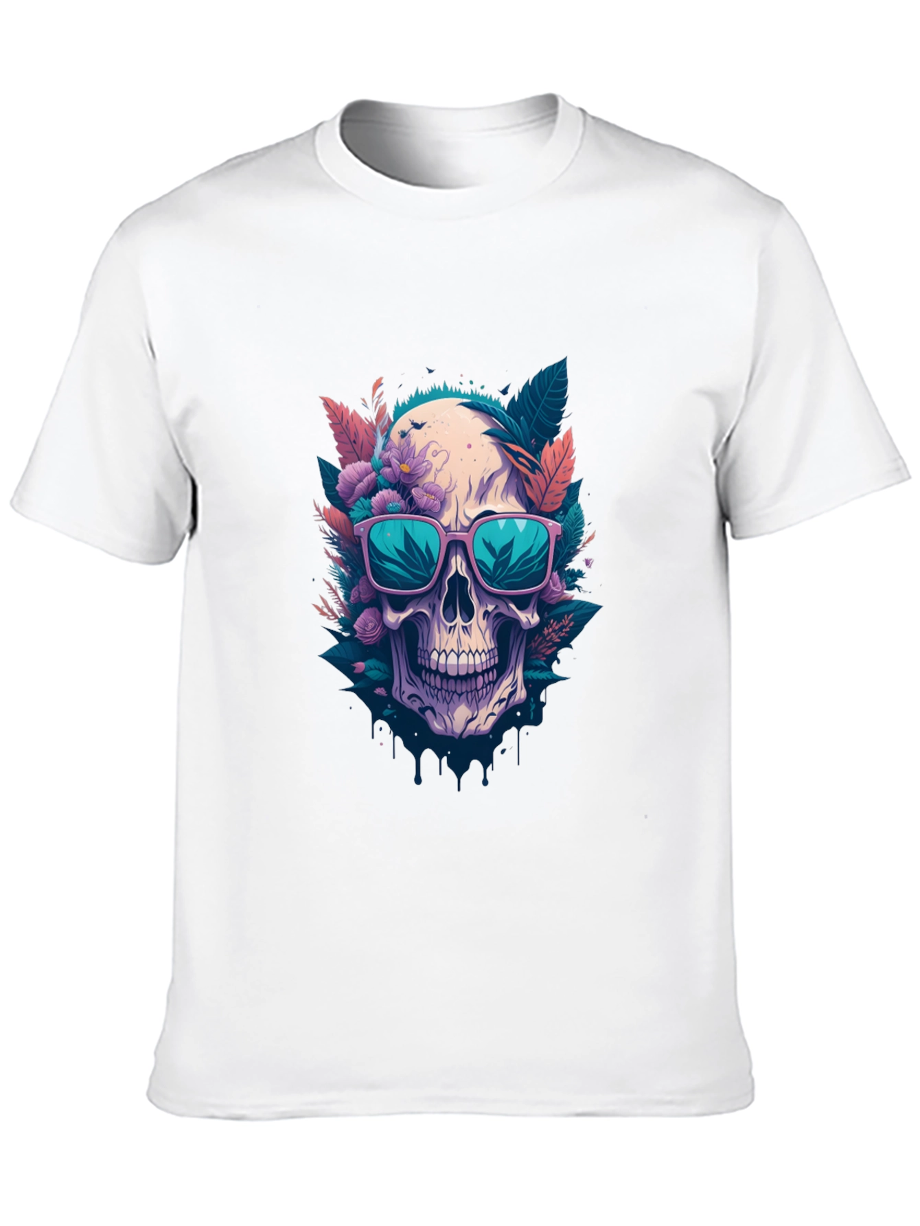 Floral Skull Graphic Tee