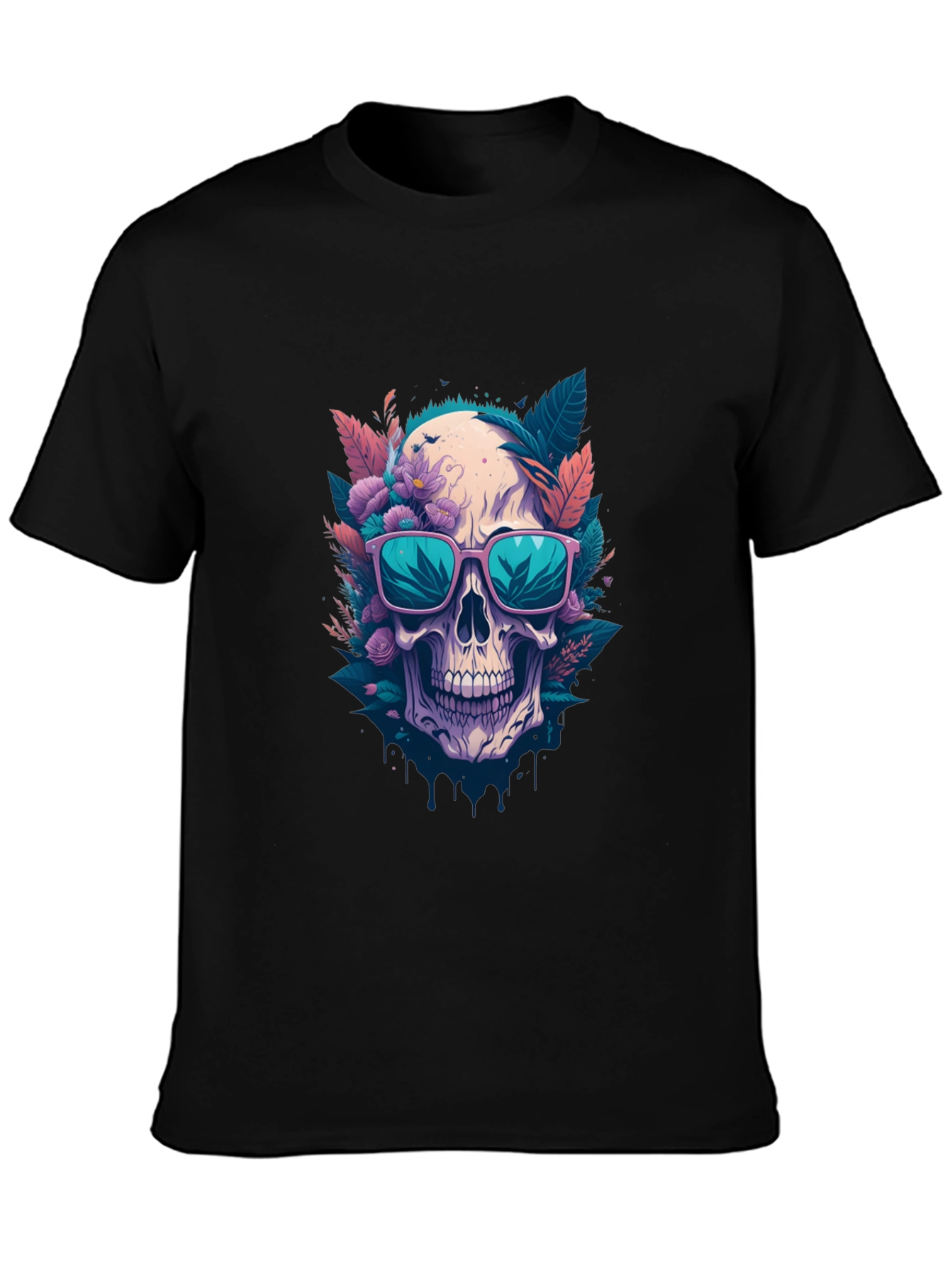 Floral Skull Graphic Tee