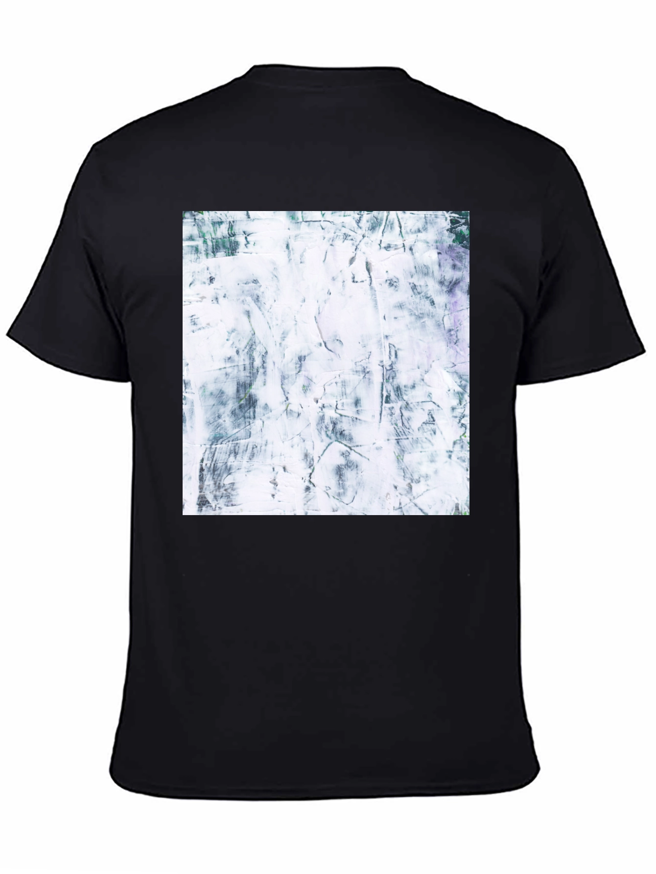 Abstract Texture Print Black T-Shirt