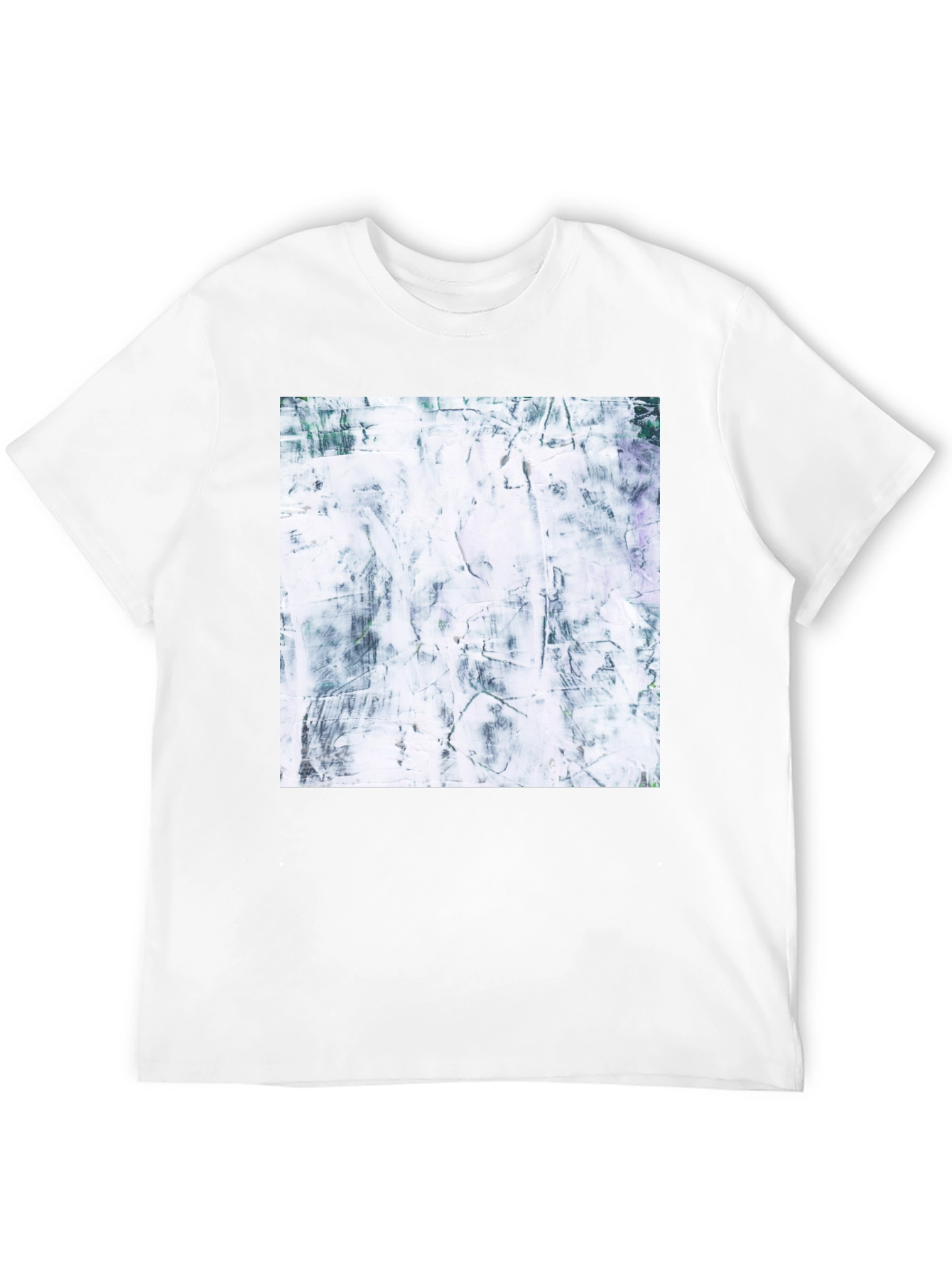 Abstract Texture Print Black T-Shirt