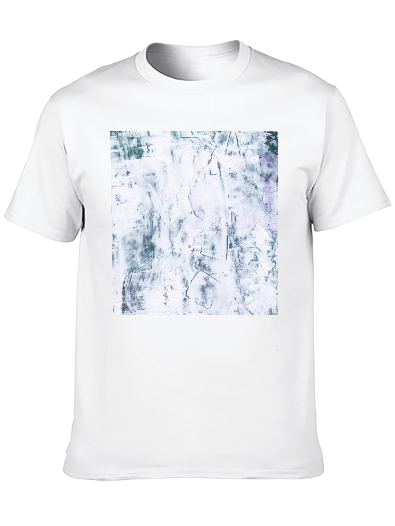 Abstract Texture Print Black T-Shirt