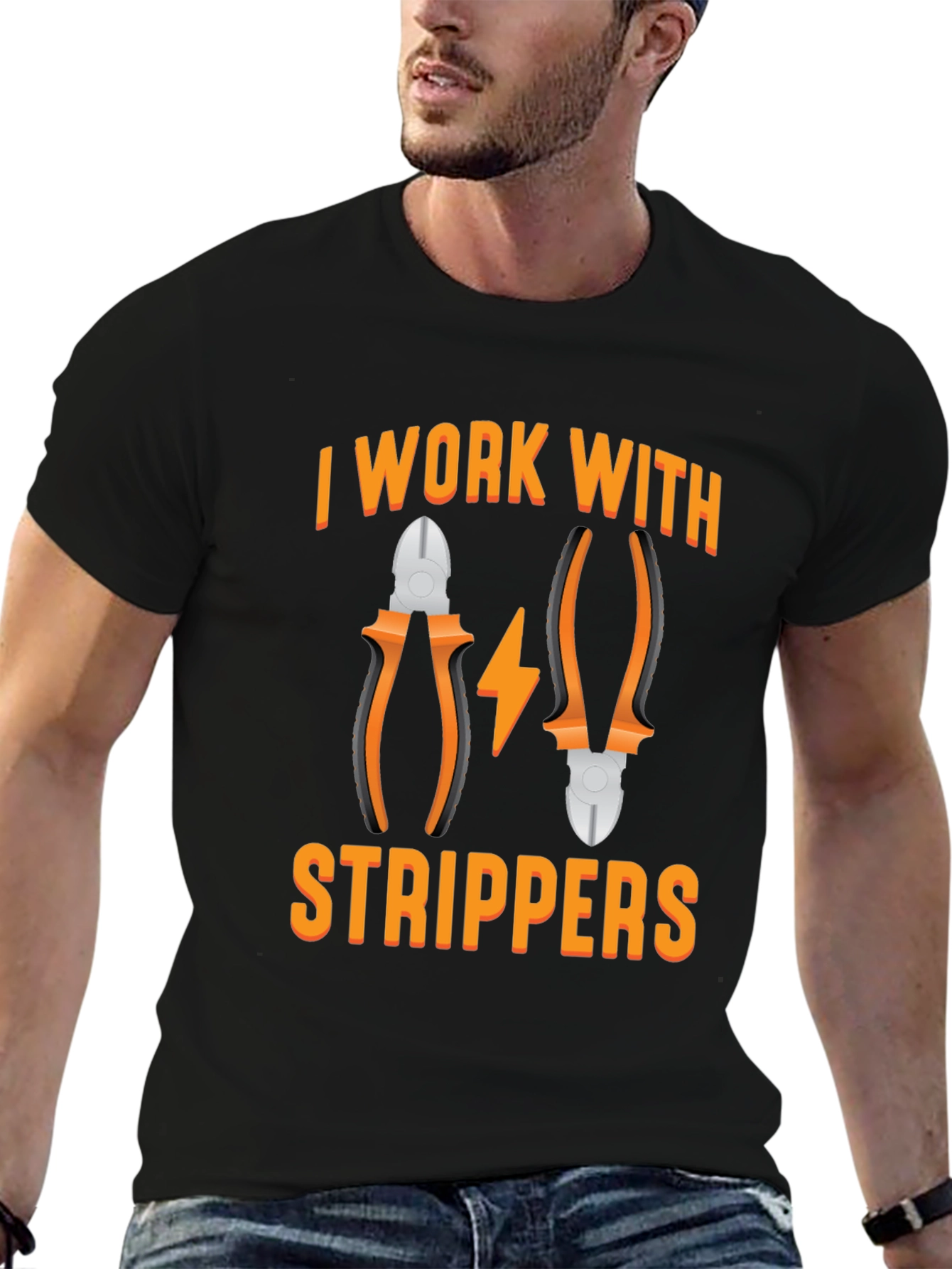 I Work With Strippers T-Shirt Electrician Humor