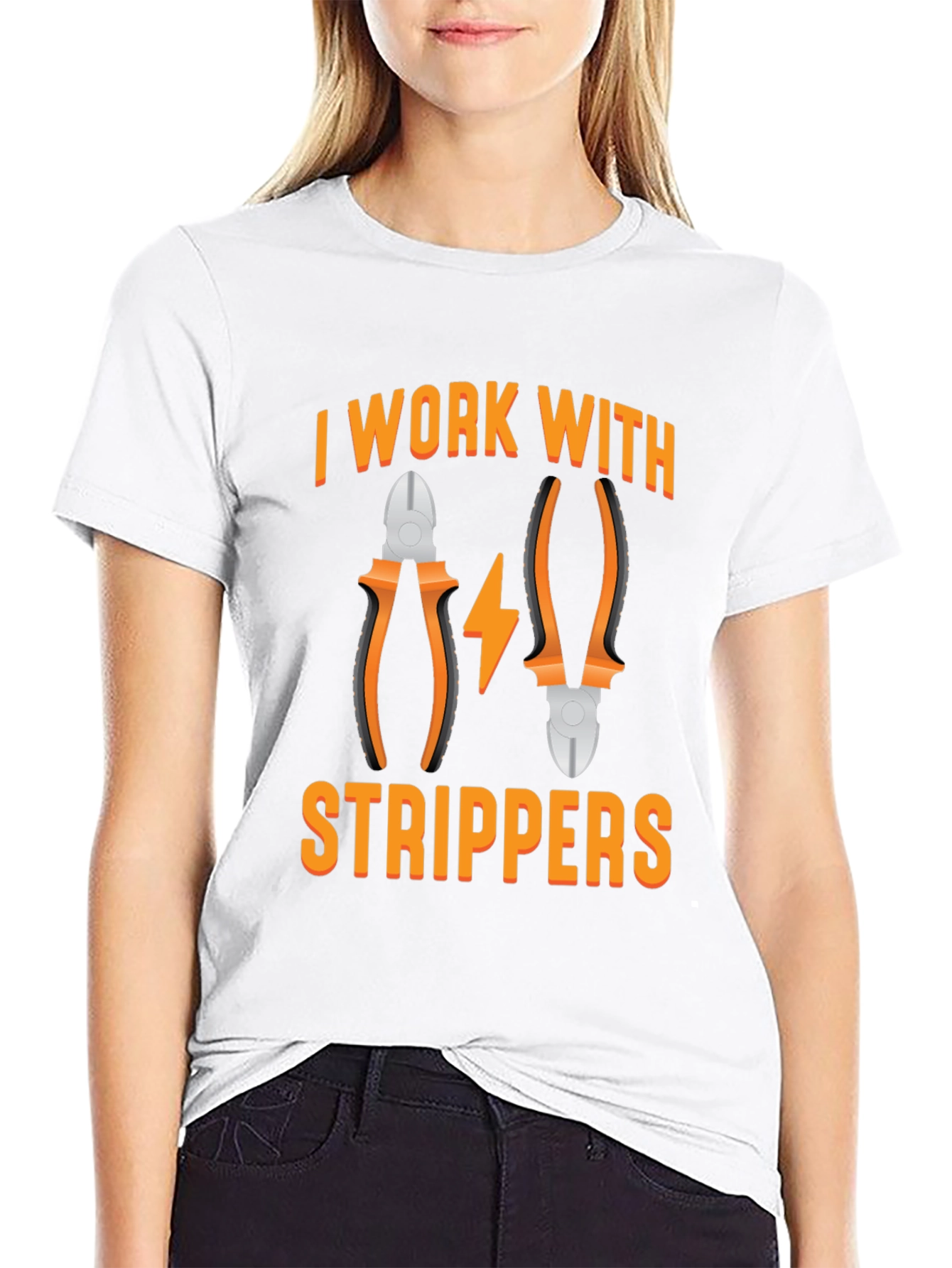 I Work With Strippers T-Shirt Electrician Humor