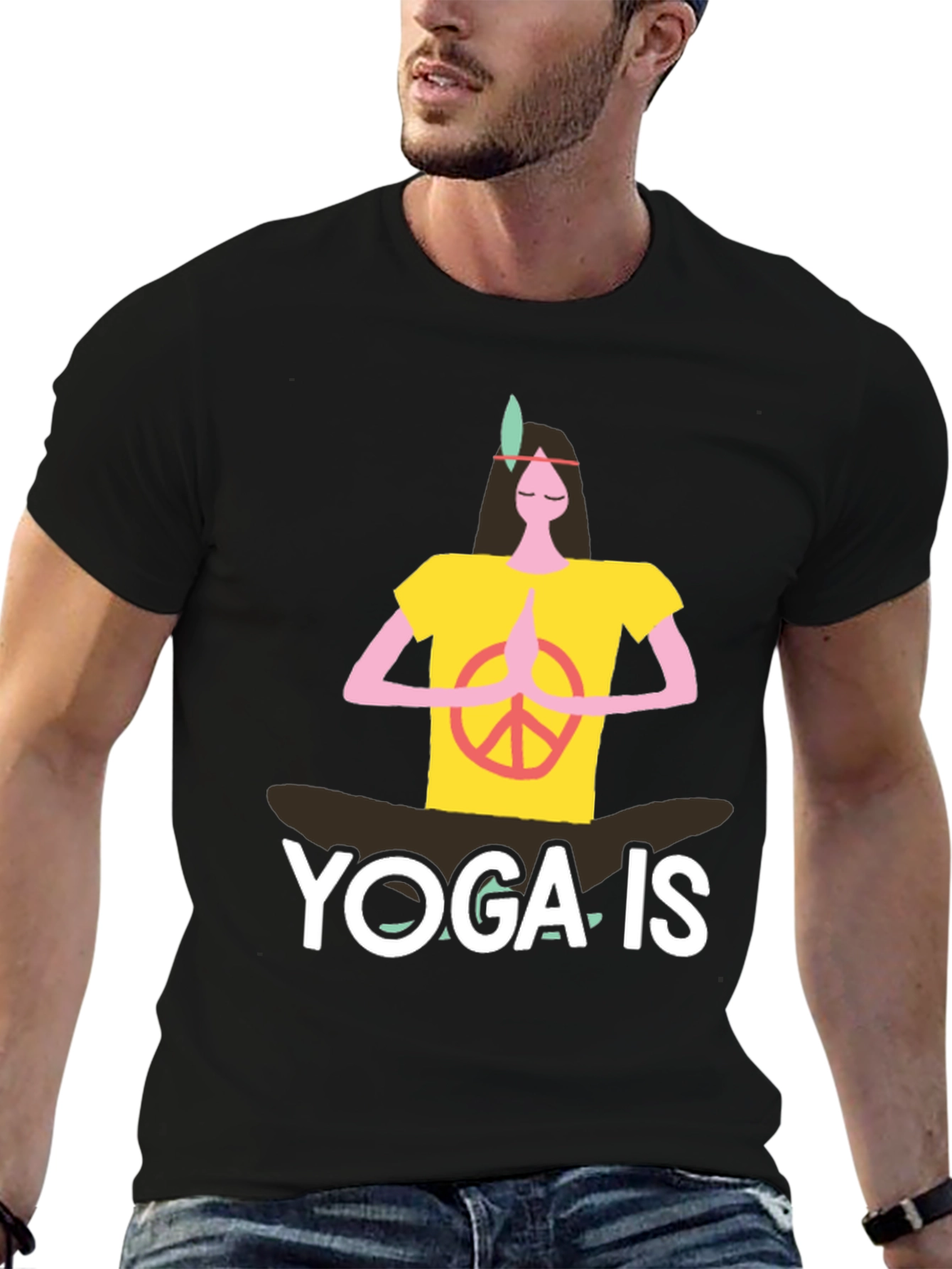 Yoga Is T-Shirt Peace Sign Graphic Tee