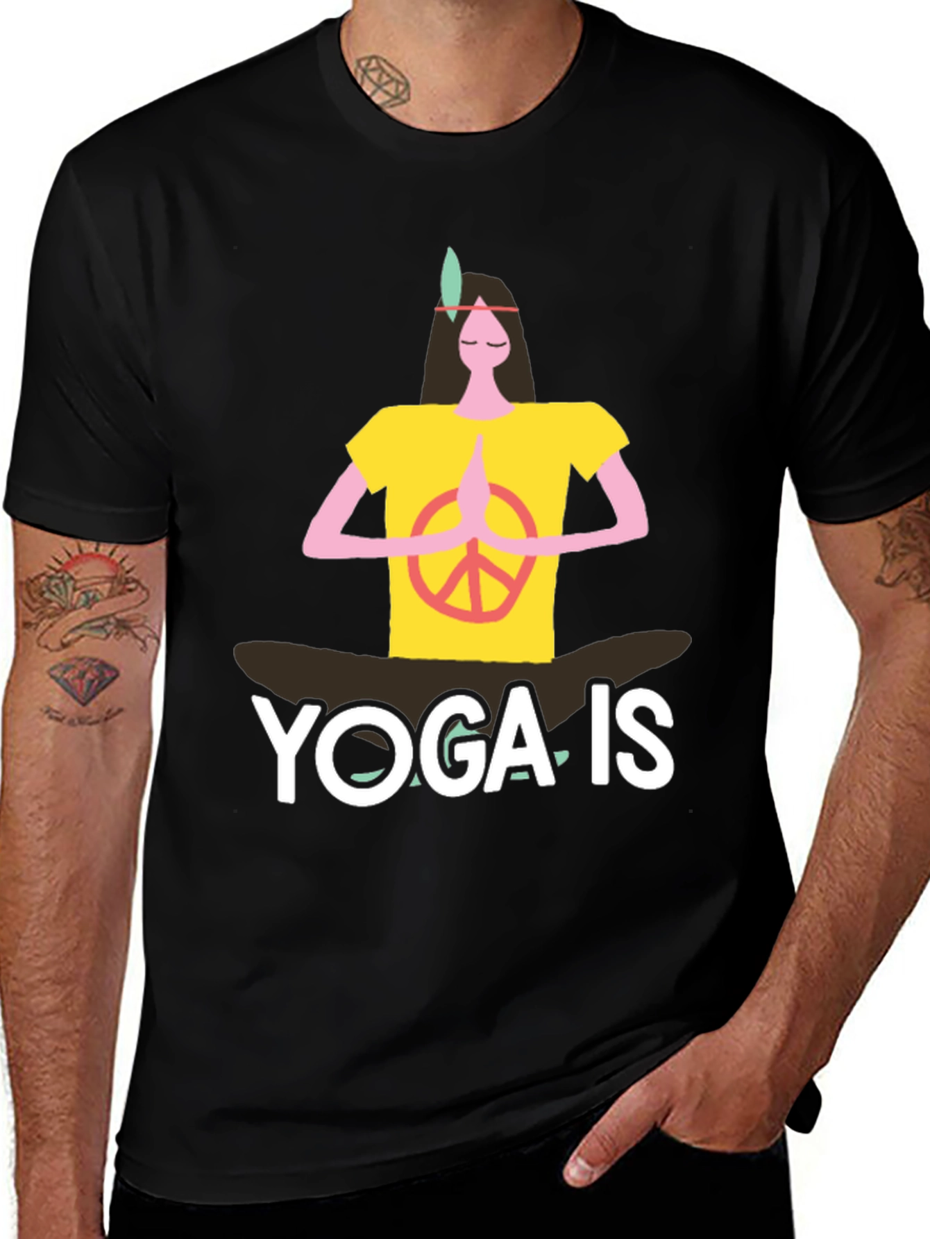 Yoga Is T-Shirt Peace Sign Graphic Tee