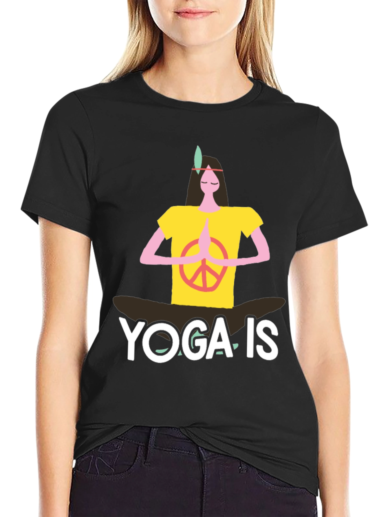 Yoga Is T-Shirt Peace Sign Graphic Tee