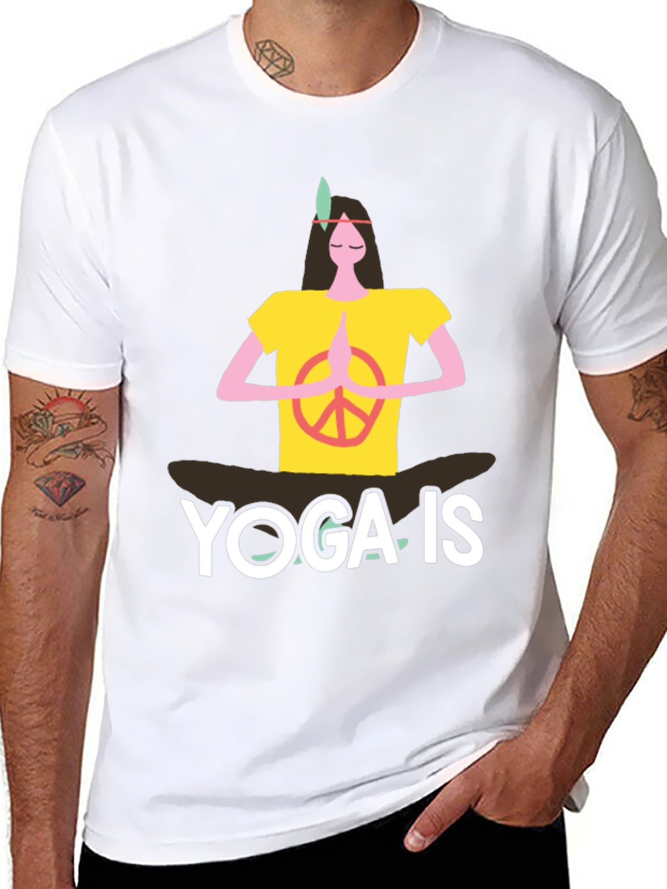 Yoga Is T-Shirt Peace Sign Graphic Tee