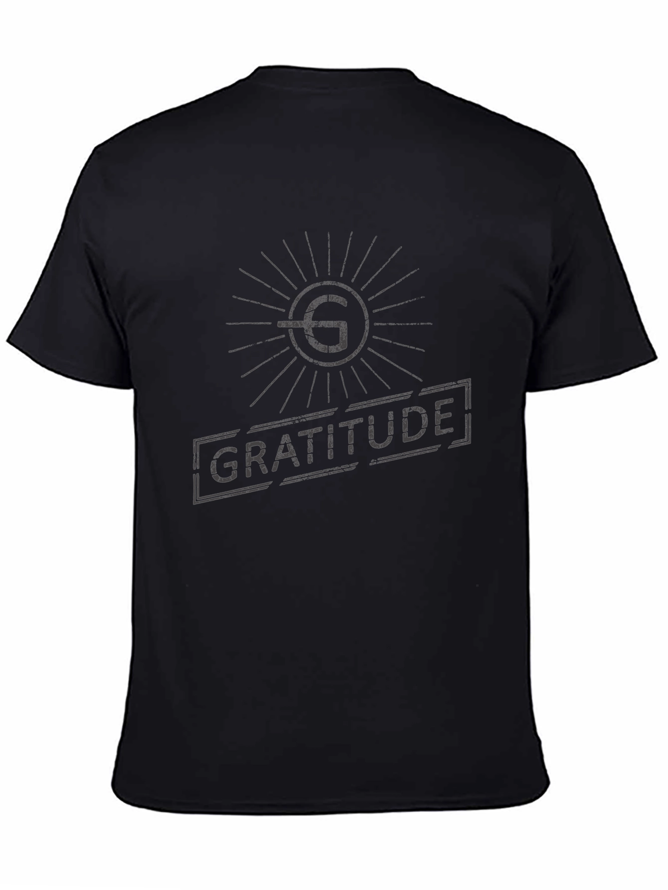 Gratitude Graphic Print Black T-Shirt