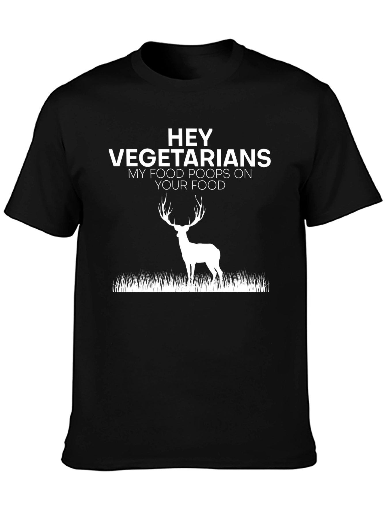 Funny Vegetarian Humor Black Graphic T-Shirt