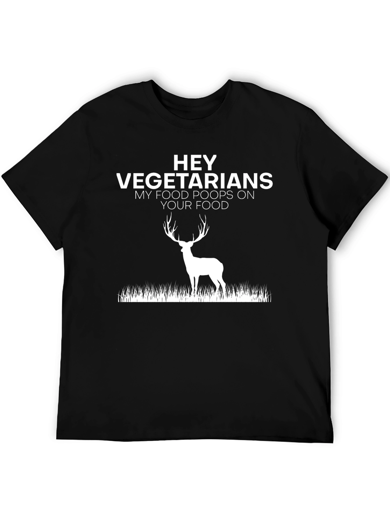 Funny Vegetarian Humor Black Graphic T-Shirt