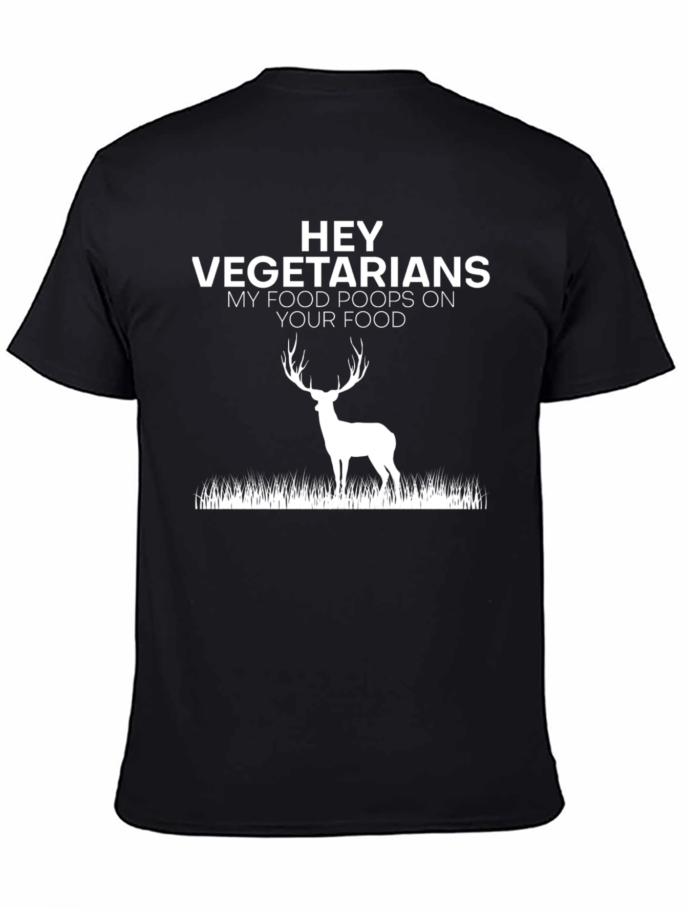 Funny Vegetarian Humor Black Graphic T-Shirt