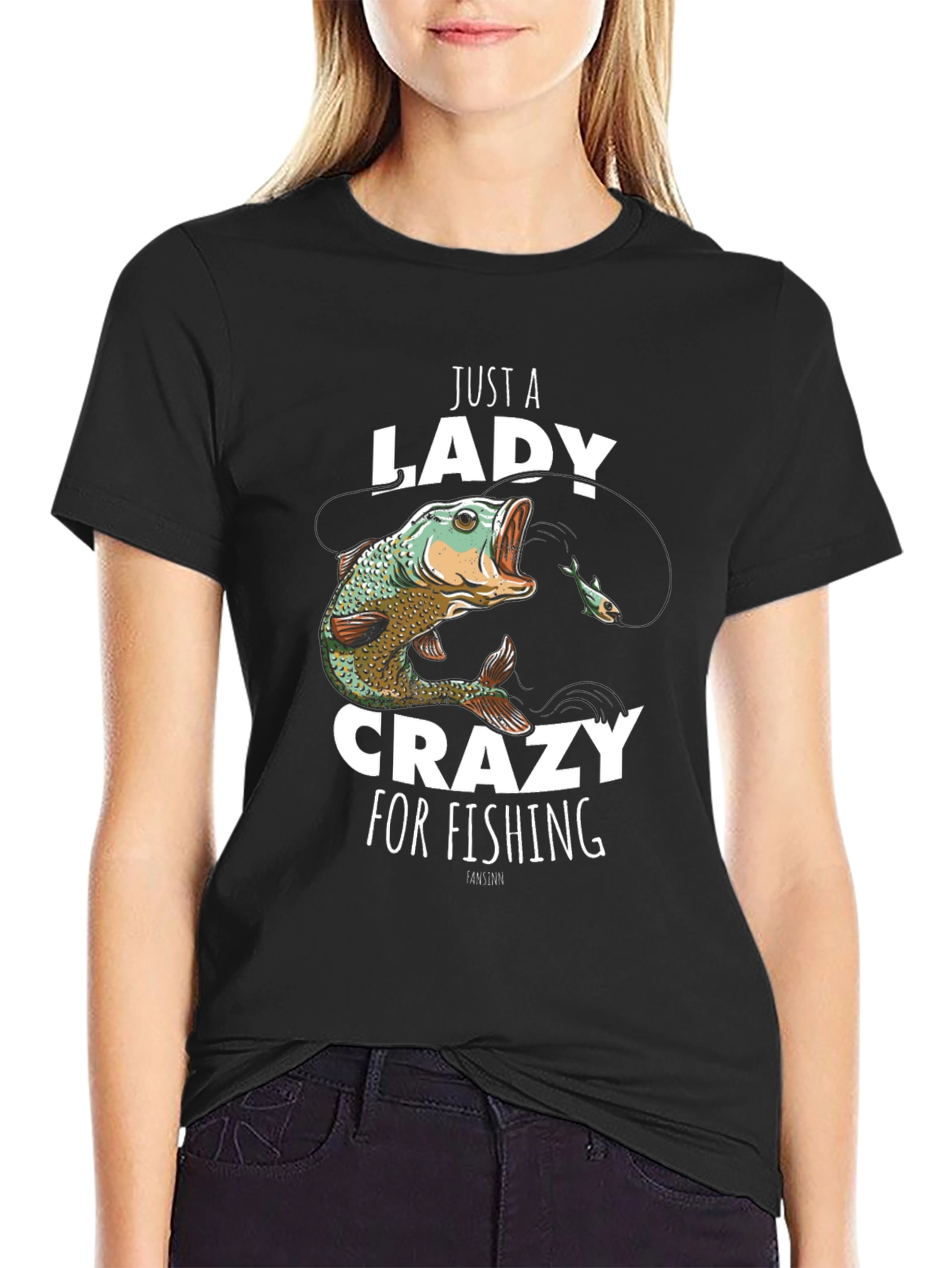 Just a Lady Crazy for Fishing T-Shirt