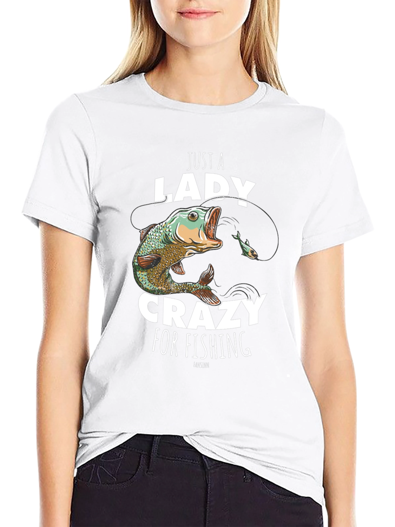 Just a Lady Crazy for Fishing T-Shirt