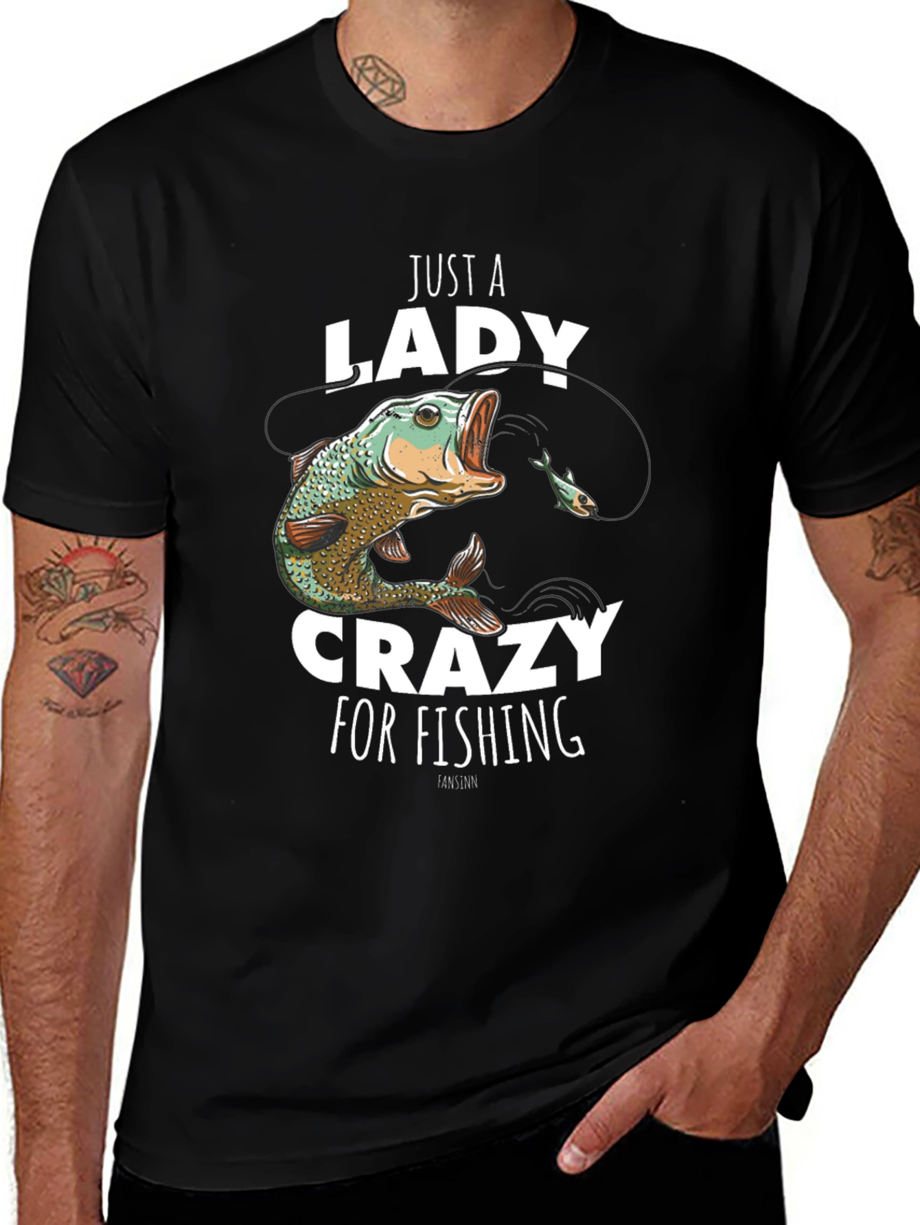 Just a Lady Crazy for Fishing T-Shirt