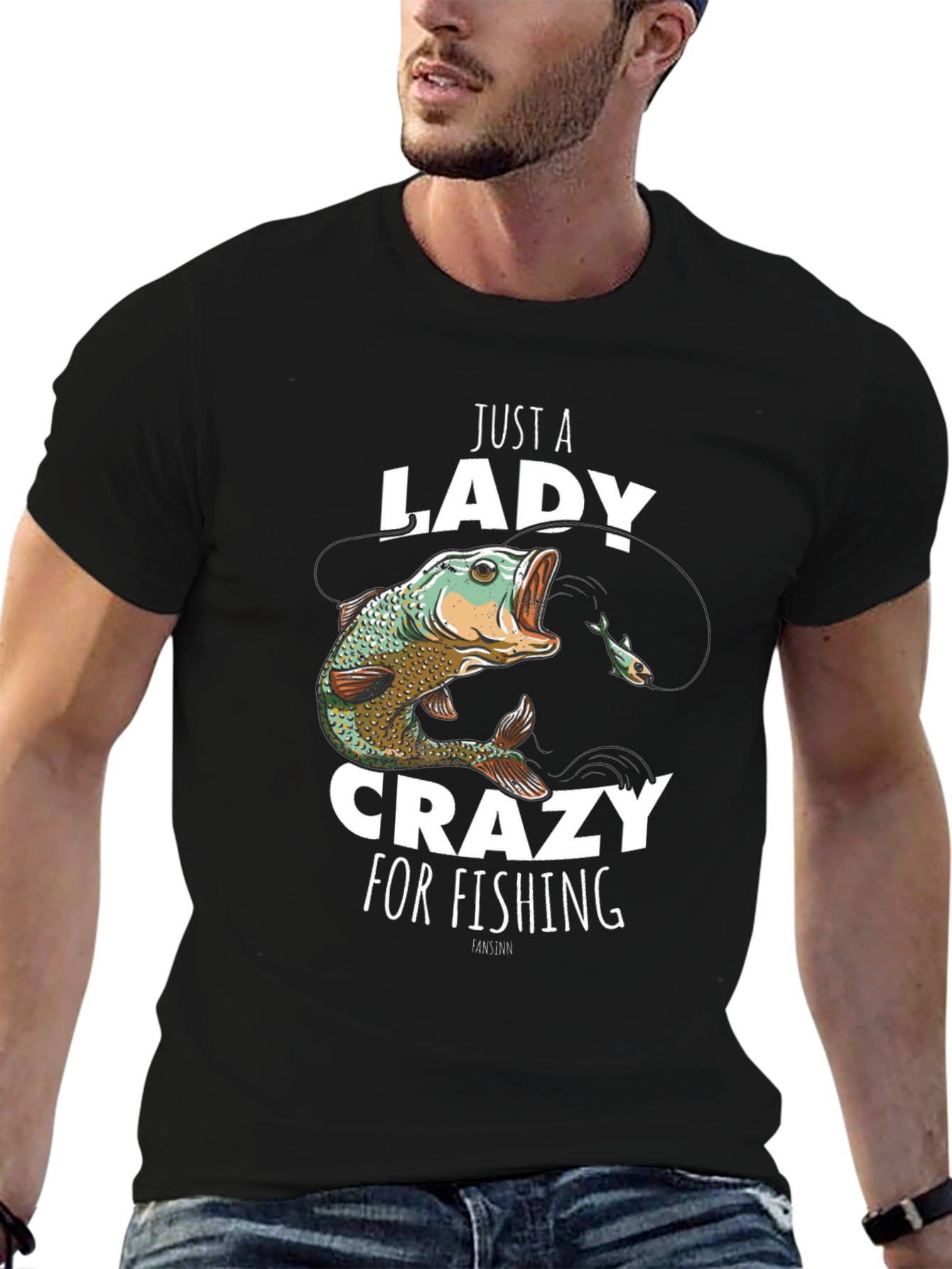 Just a Lady Crazy for Fishing T-Shirt