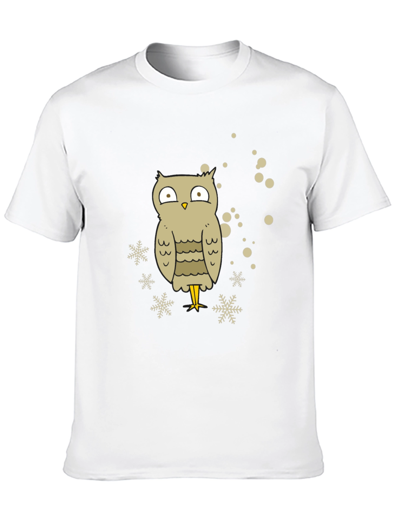 Owl Snowflake Graphic Tee - Black Cotton Blend