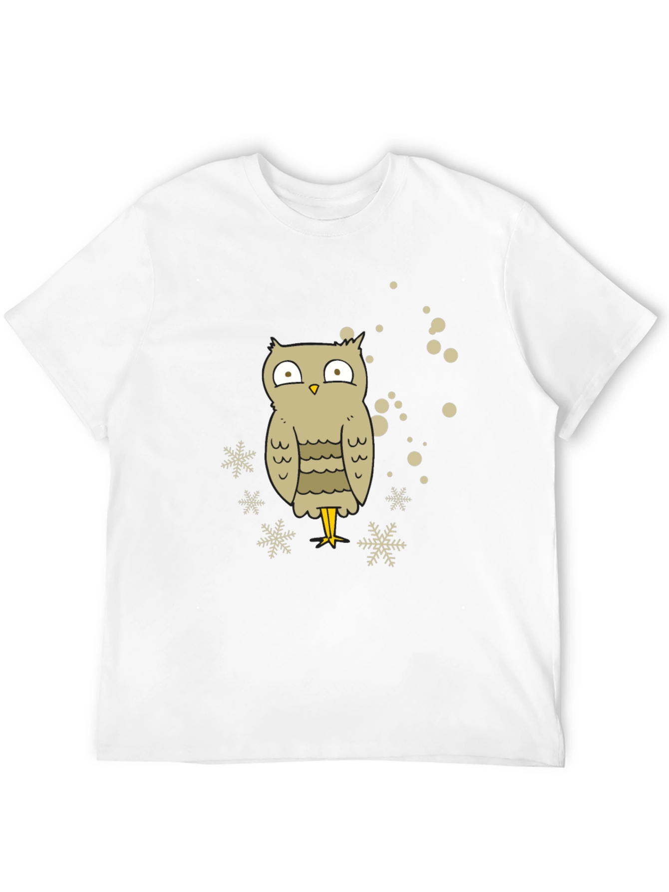 Owl Snowflake Graphic Tee - Black Cotton Blend