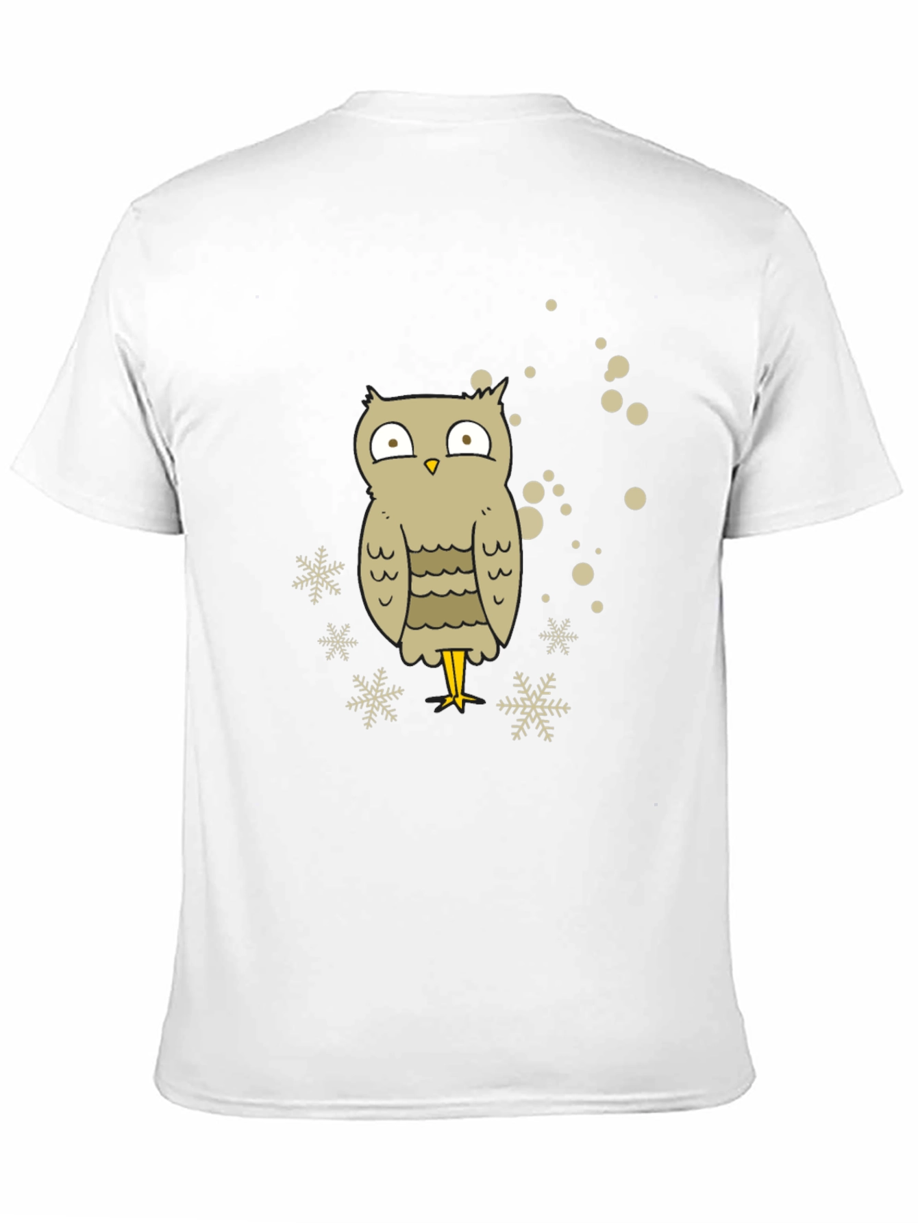 Owl Snowflake Graphic Tee - Black Cotton Blend
