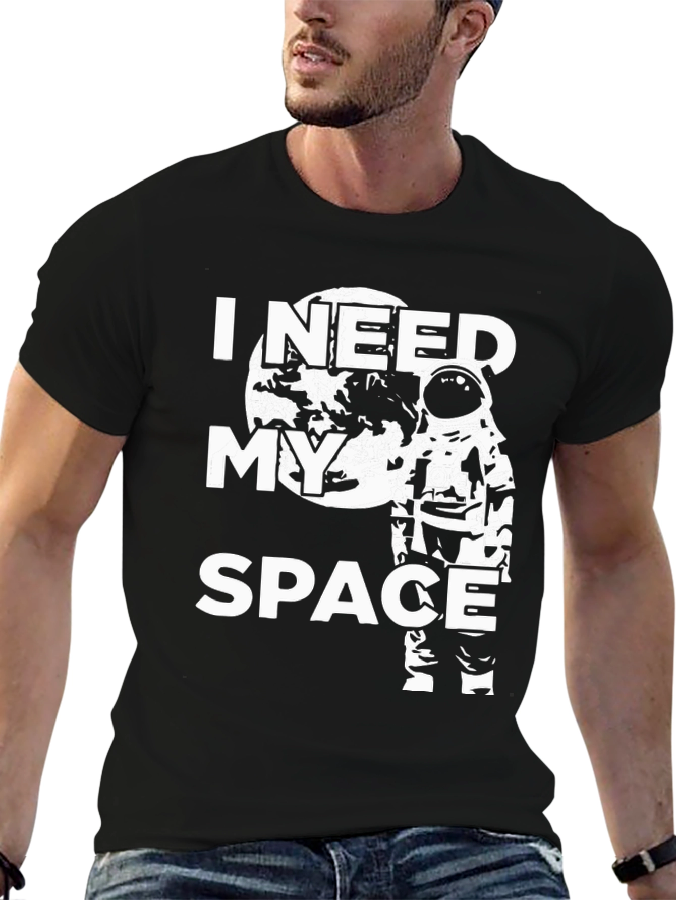I Need My Space Graphic T-Shirt - Astronaut Design