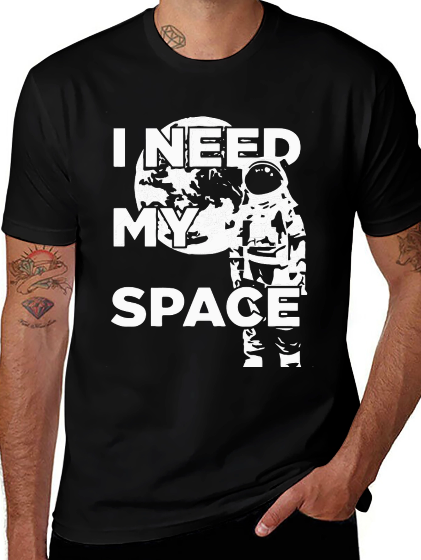 I Need My Space Graphic T-Shirt - Astronaut Design