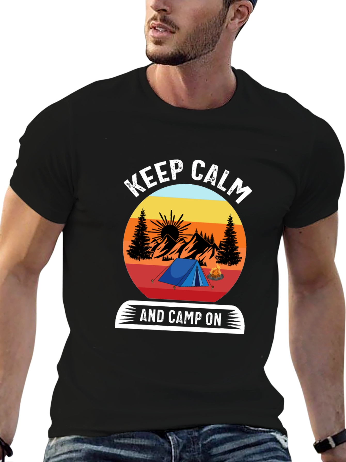 Keep Calm And Camp On Graphic Tee