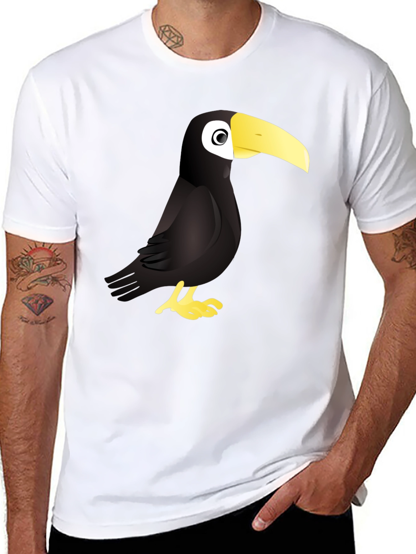 Toucan Graphic Black T-Shirt - Cool Bird Tee