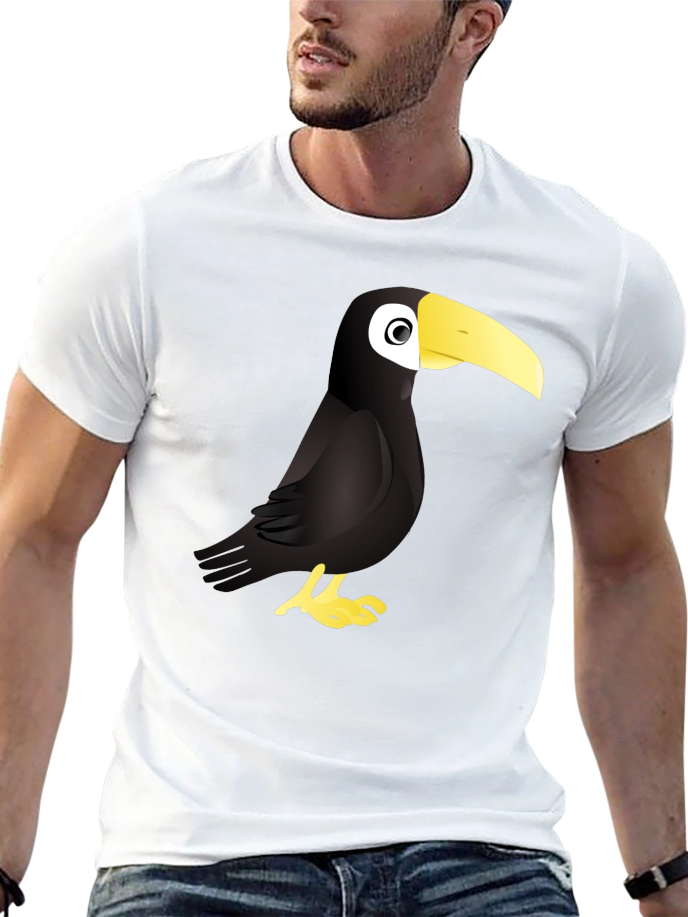 Toucan Graphic Black T-Shirt - Cool Bird Tee