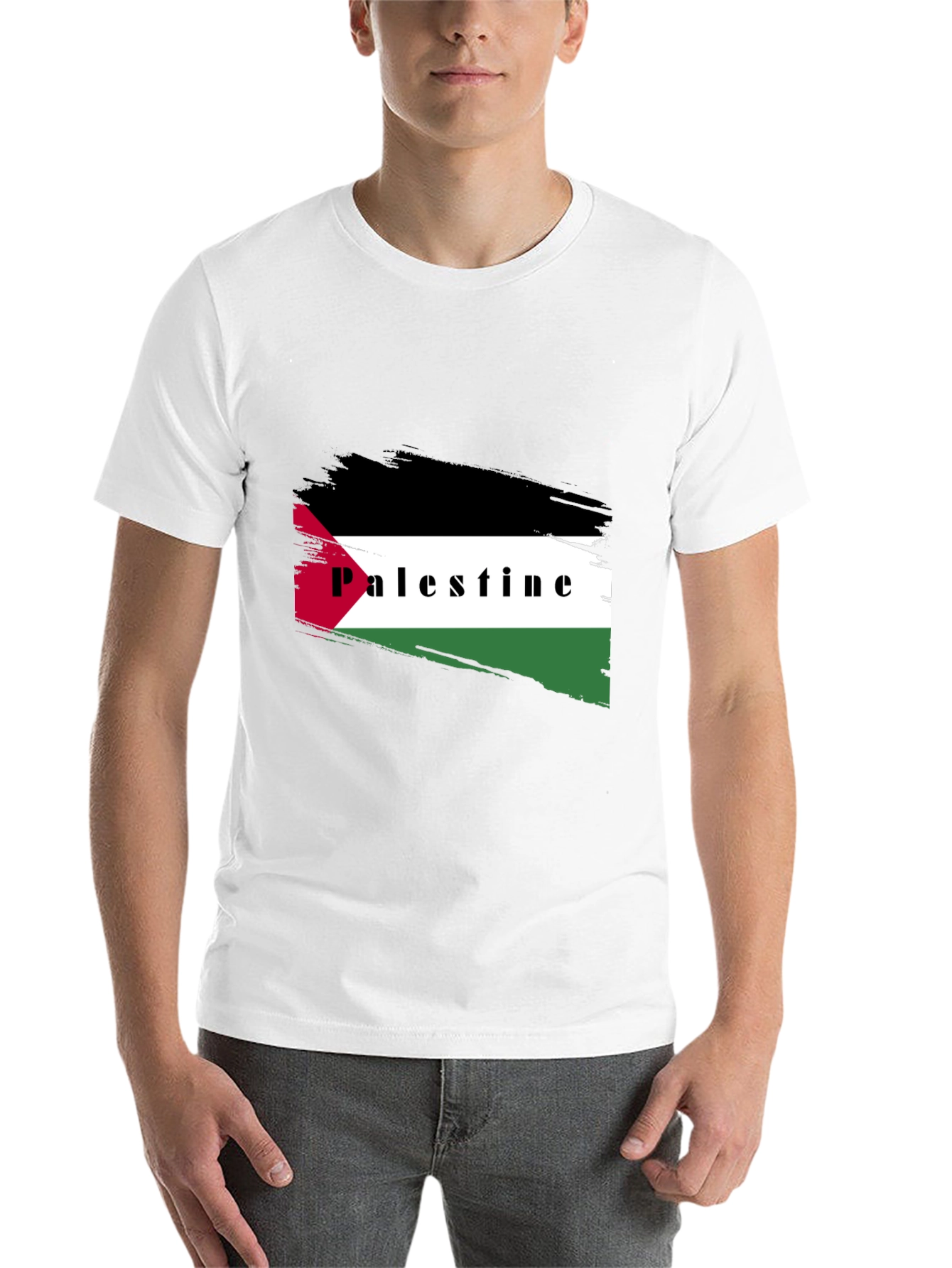 Palestine Flag T-Shirt - Black Graphic Tee