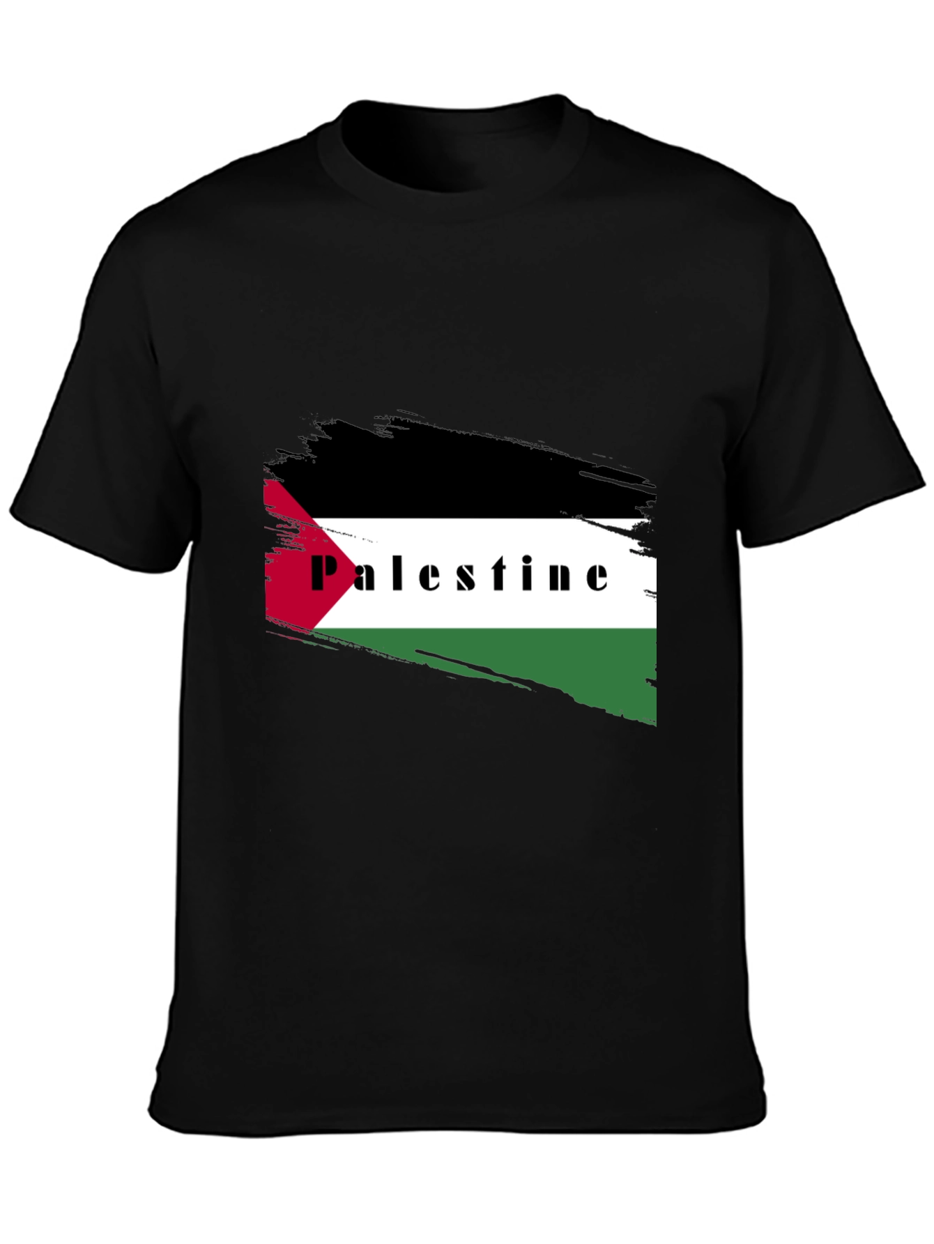 Palestine Flag T-Shirt - Black Graphic Tee