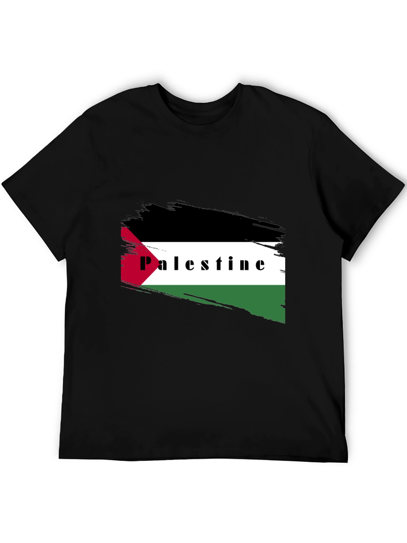 Palestine Flag T-Shirt - Black Graphic Tee