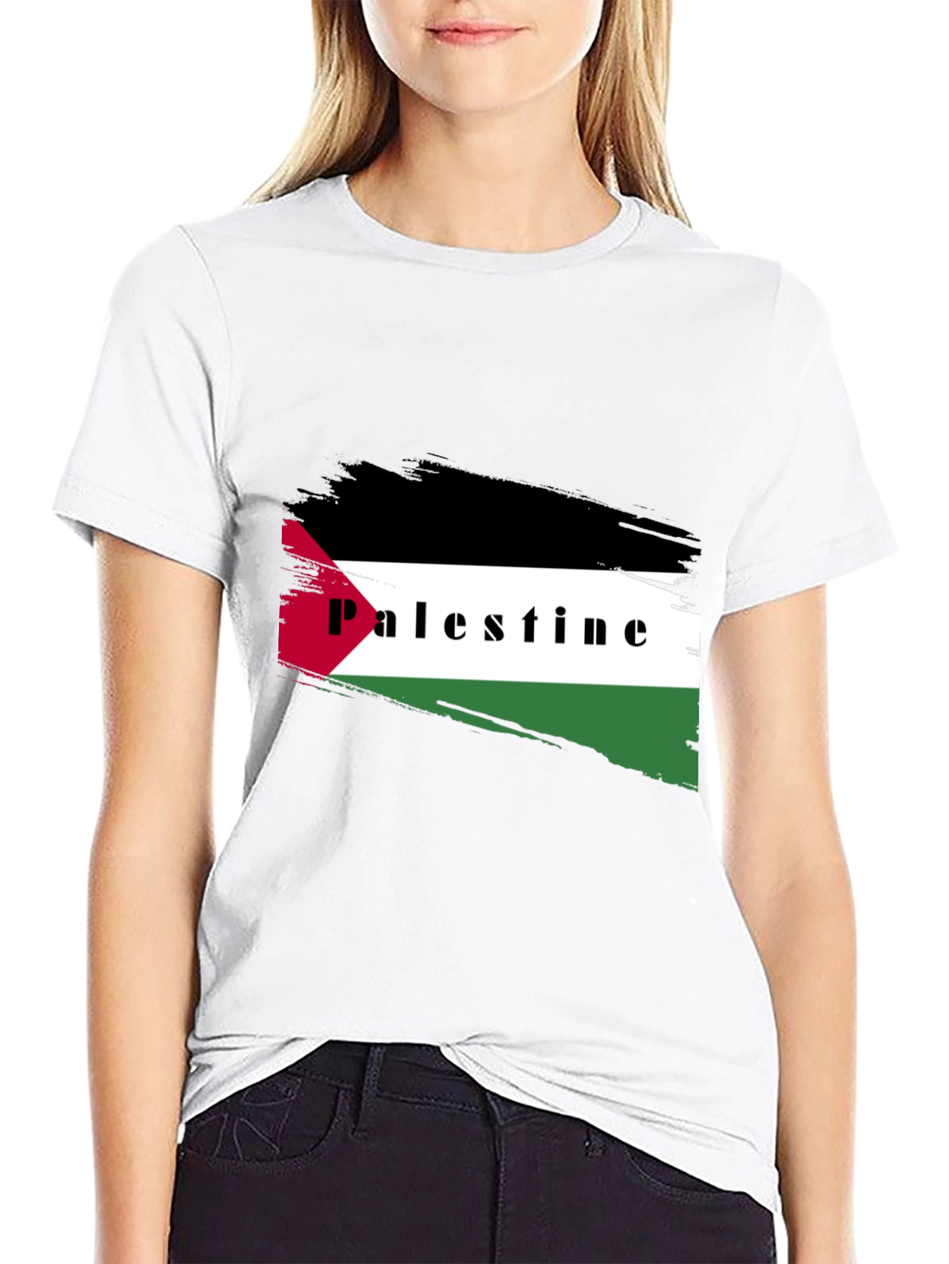 Palestine Flag T-Shirt - Black Graphic Tee
