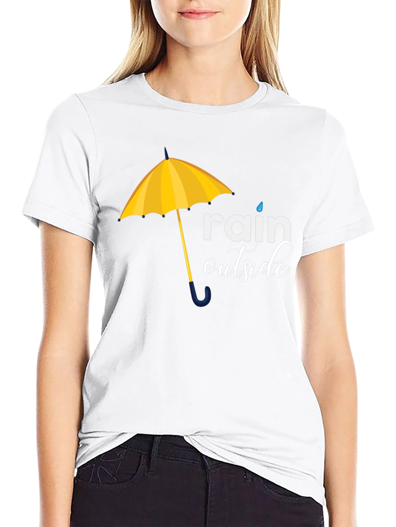 Rain Outside Graphic Tee - Black