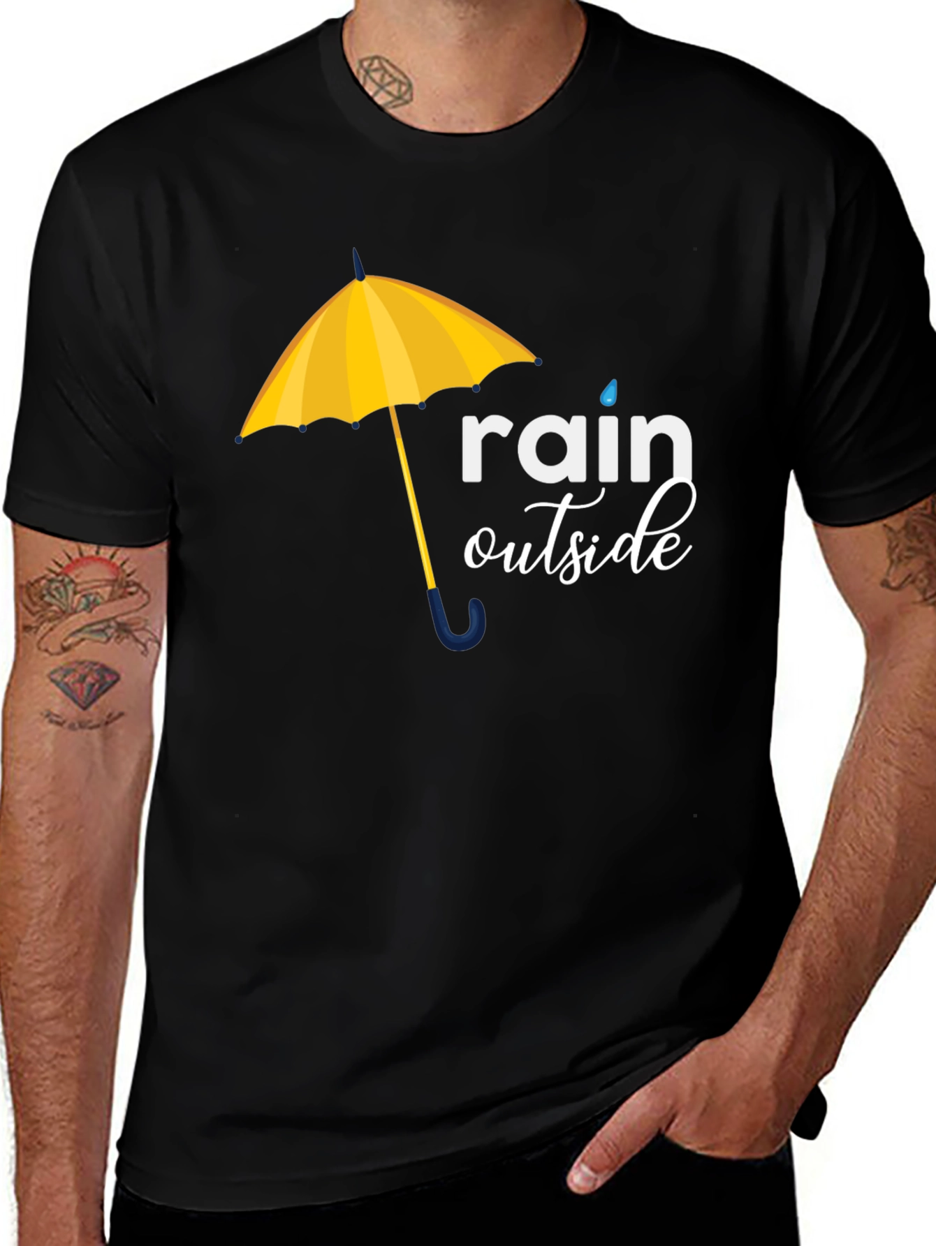Rain Outside Graphic Tee - Black