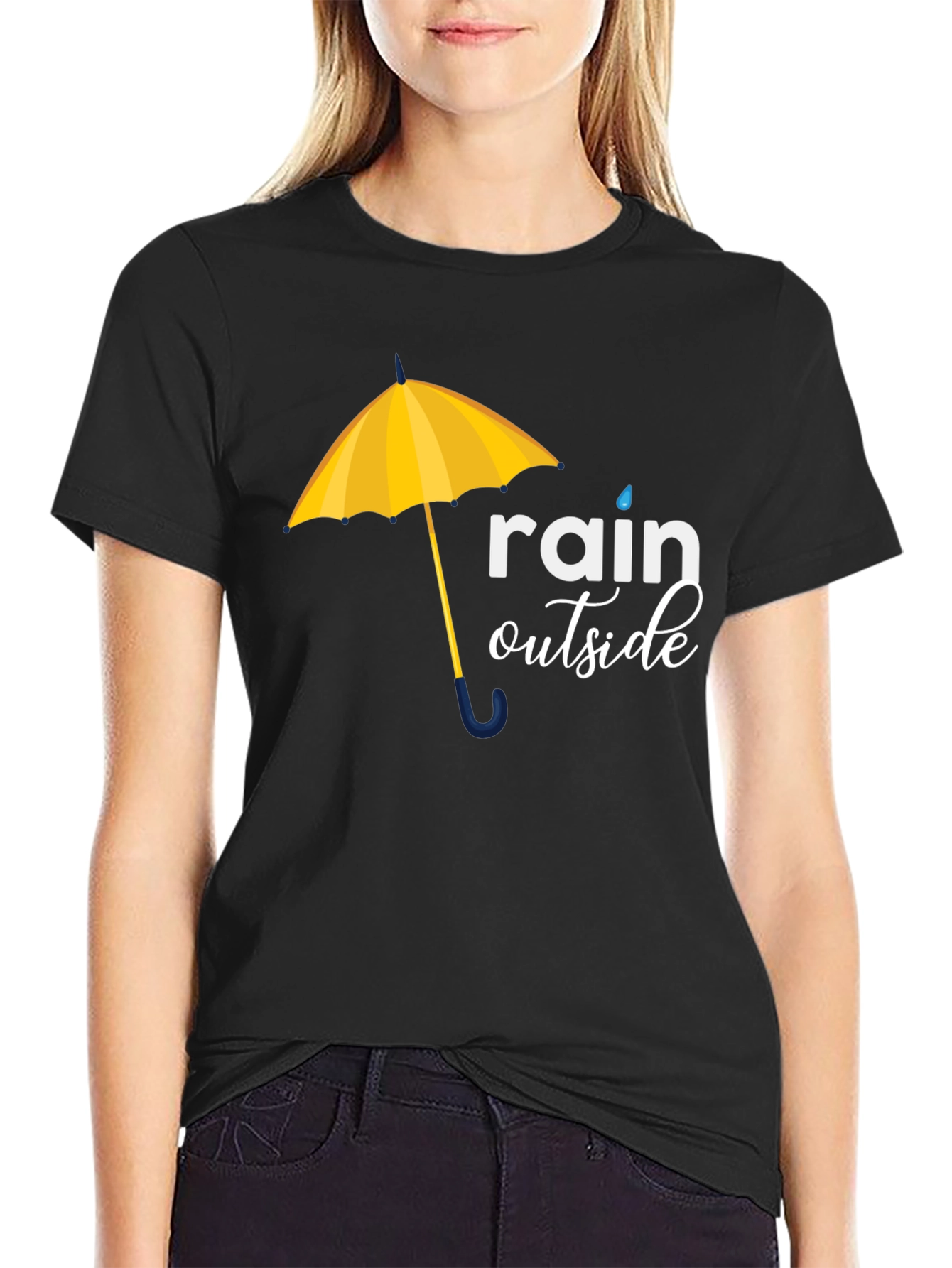 Rain Outside Graphic Tee - Black