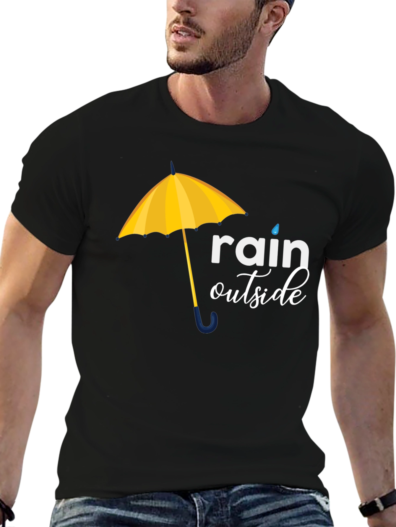 Rain Outside Graphic Tee - Black