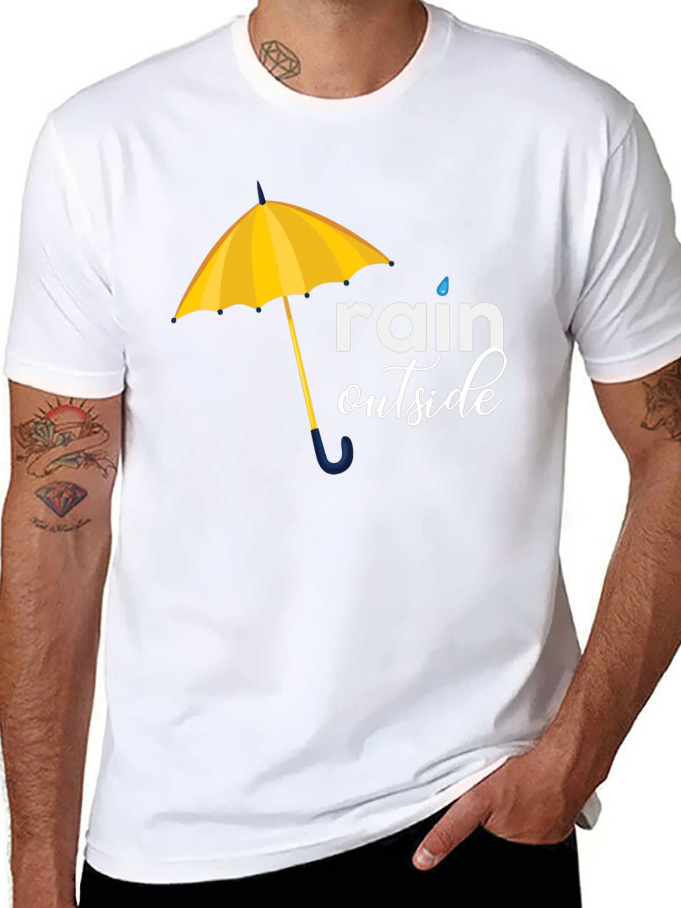 Rain Outside Graphic Tee - Black