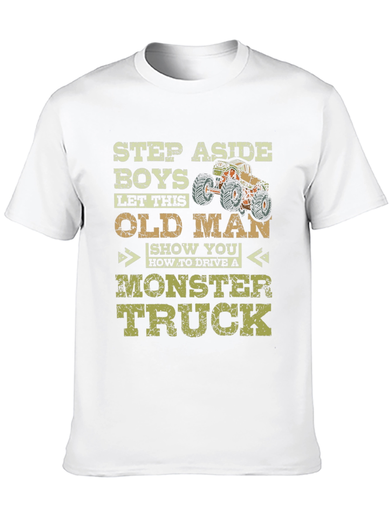 Funny Old Man Monster Truck T-Shirt