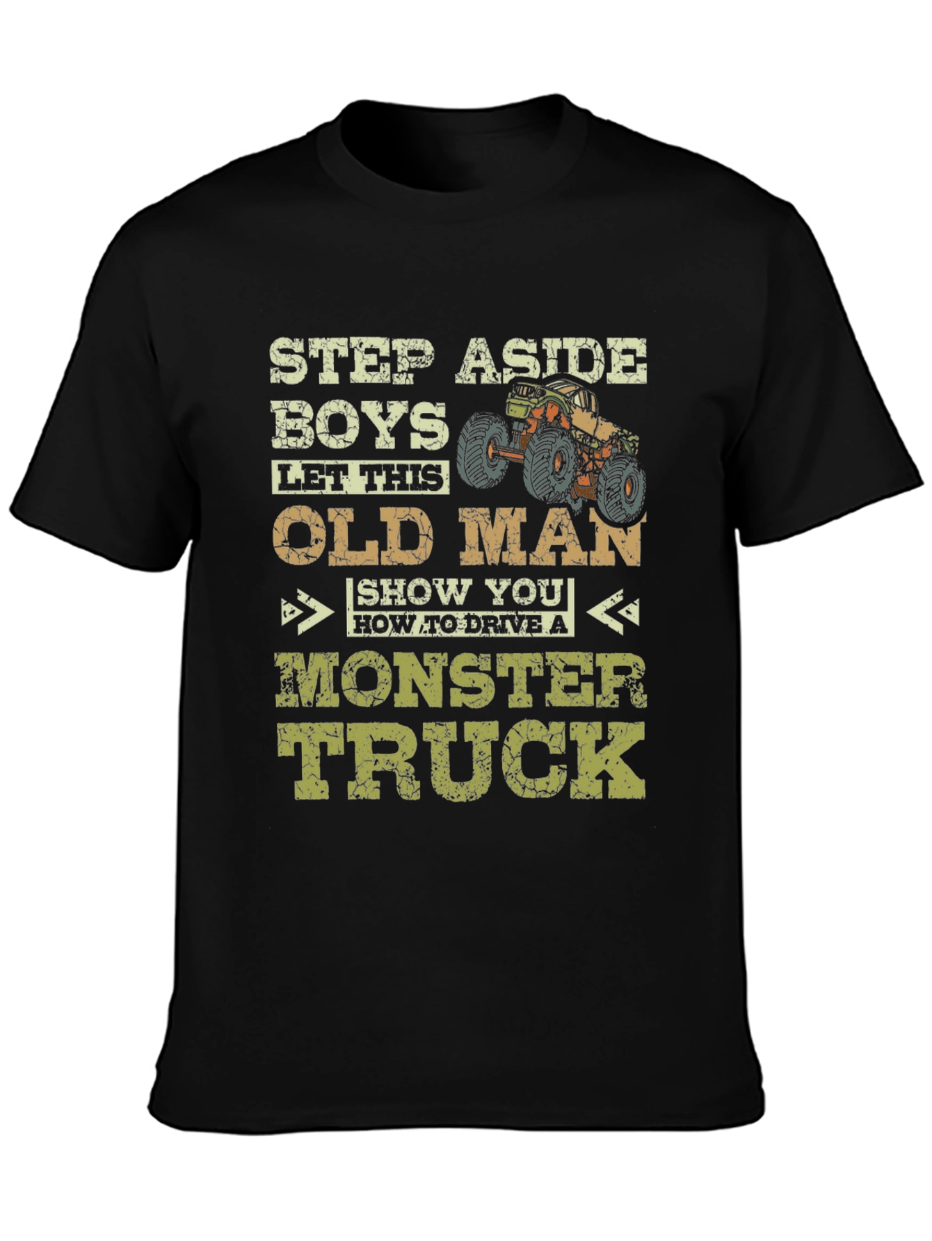 Funny Old Man Monster Truck T-Shirt